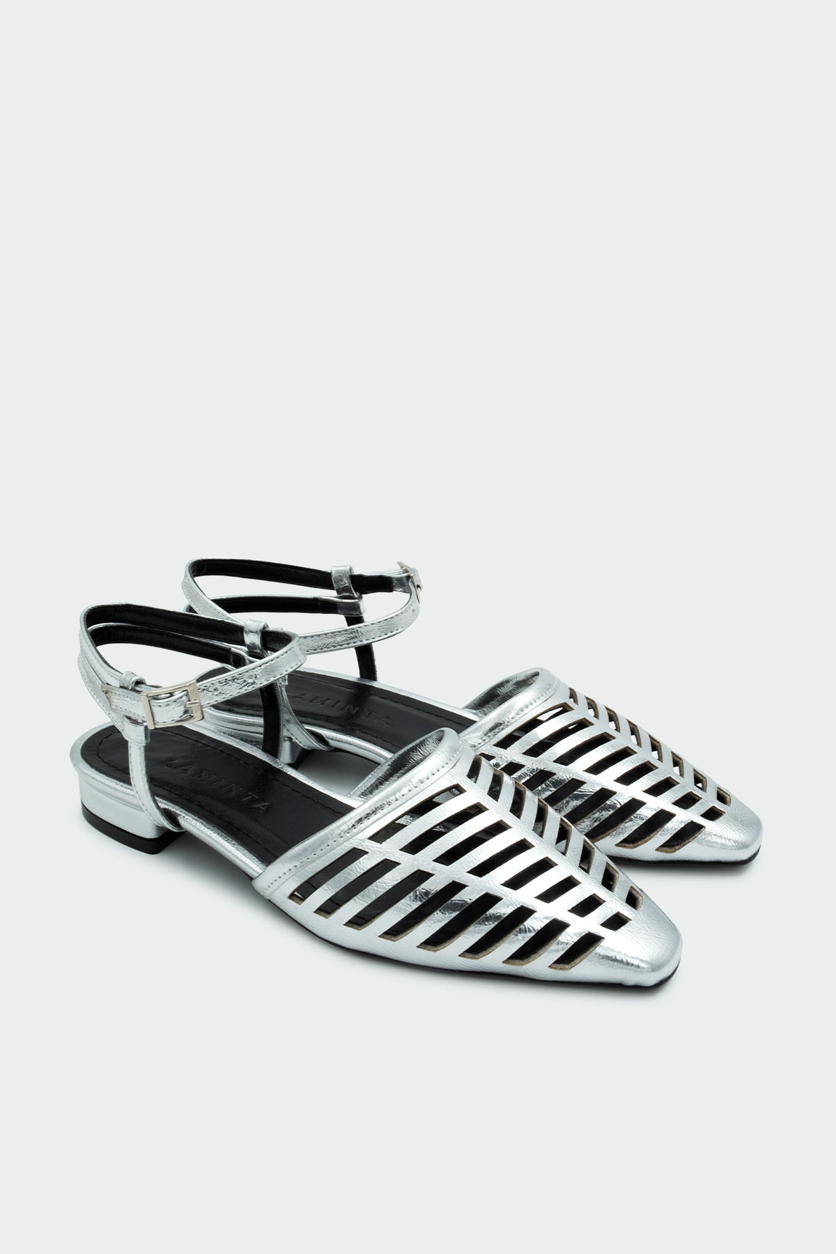 Sguto Lazer Kesim Kadın Düz Sandalet - Silver