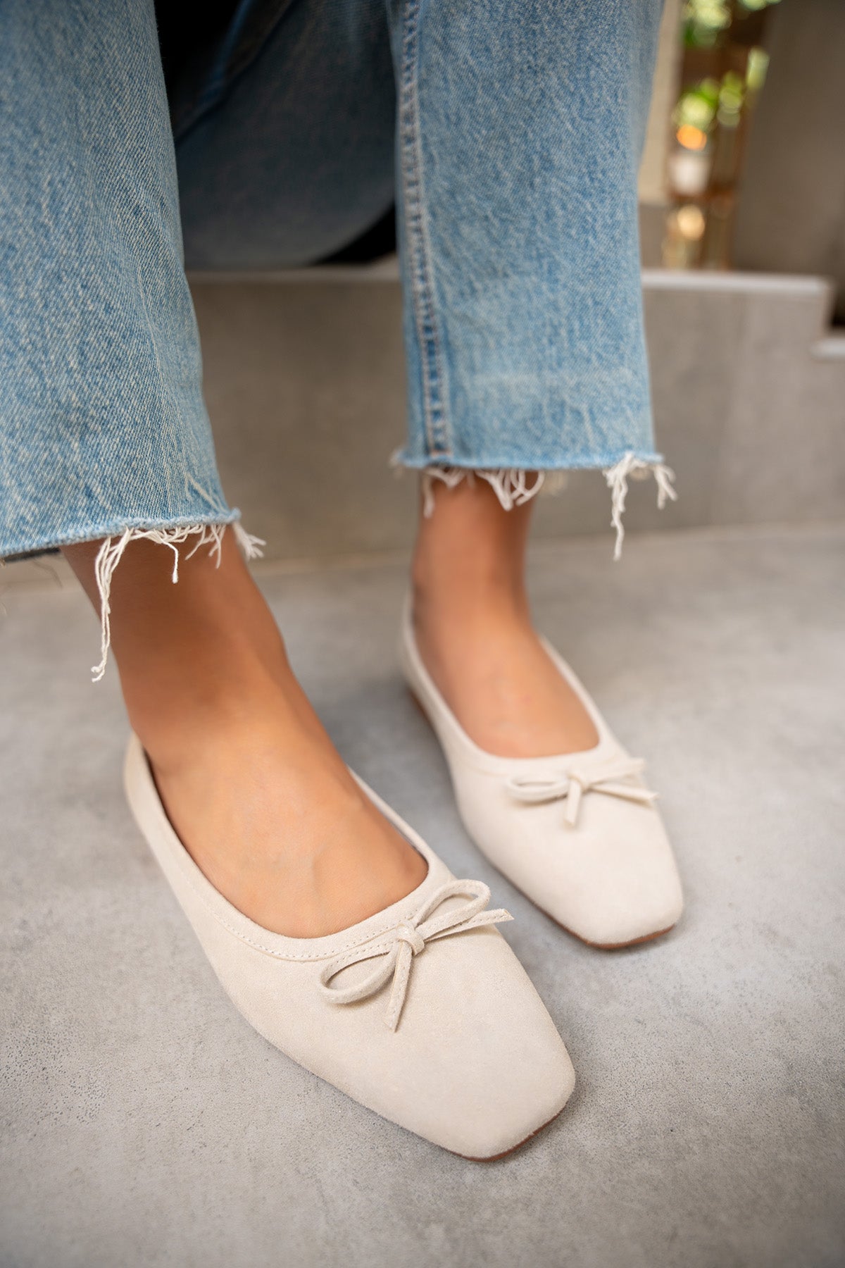 Linda Fiyonk Detaylı Babet - BEJ SÜET