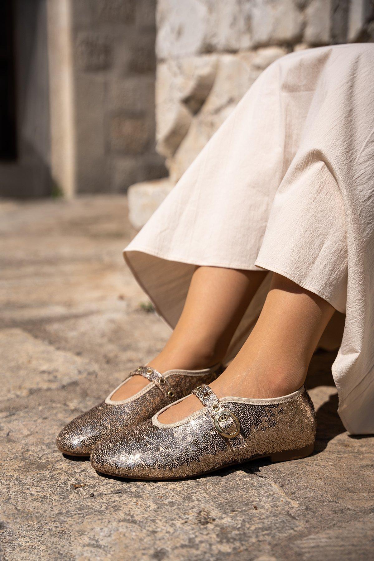 DAKOTA PARLAK PULLU BABET - GOLD