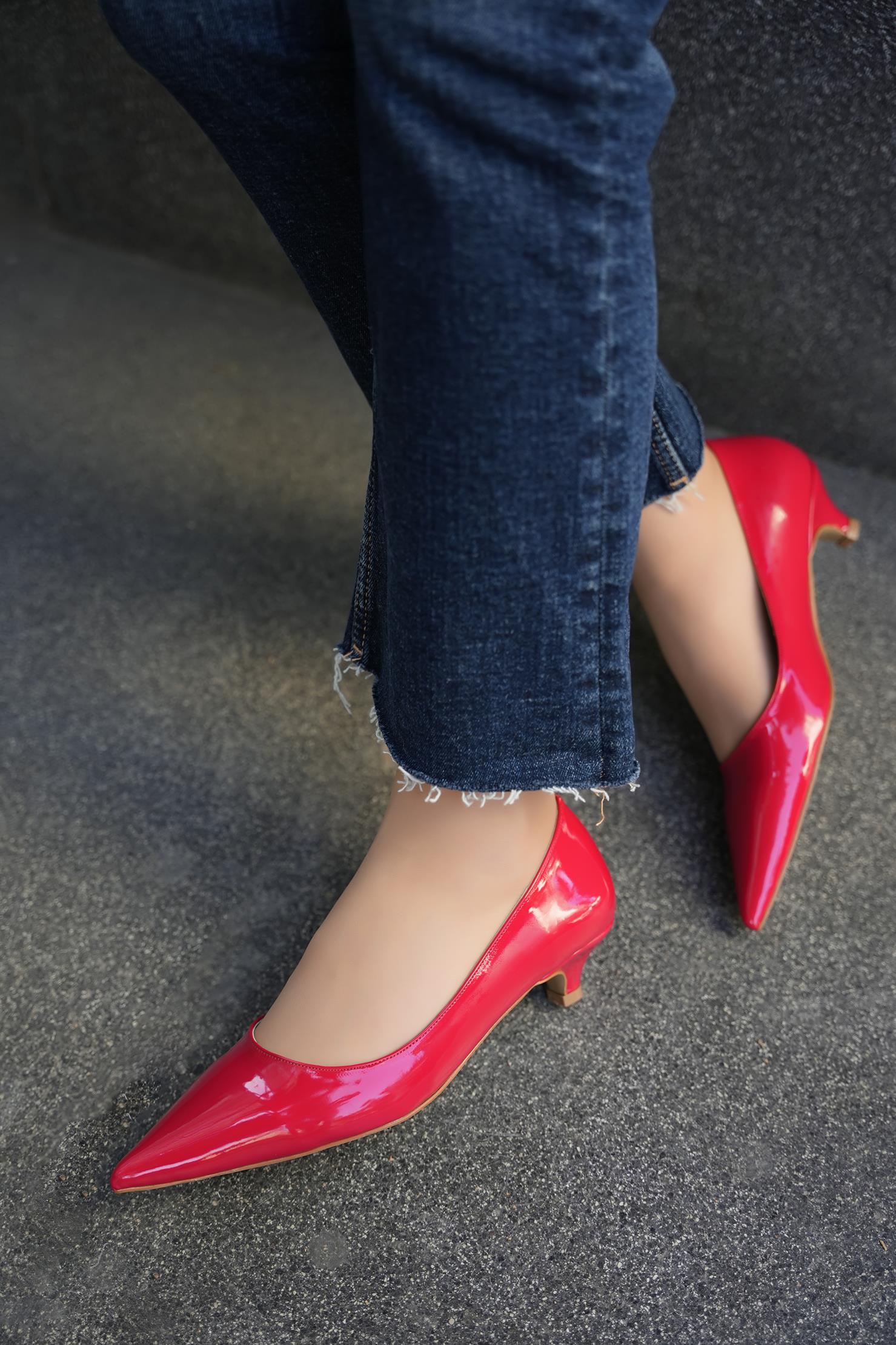 CENNY TOPUKLU AYAKKABI - KIRMIZI RUGAN