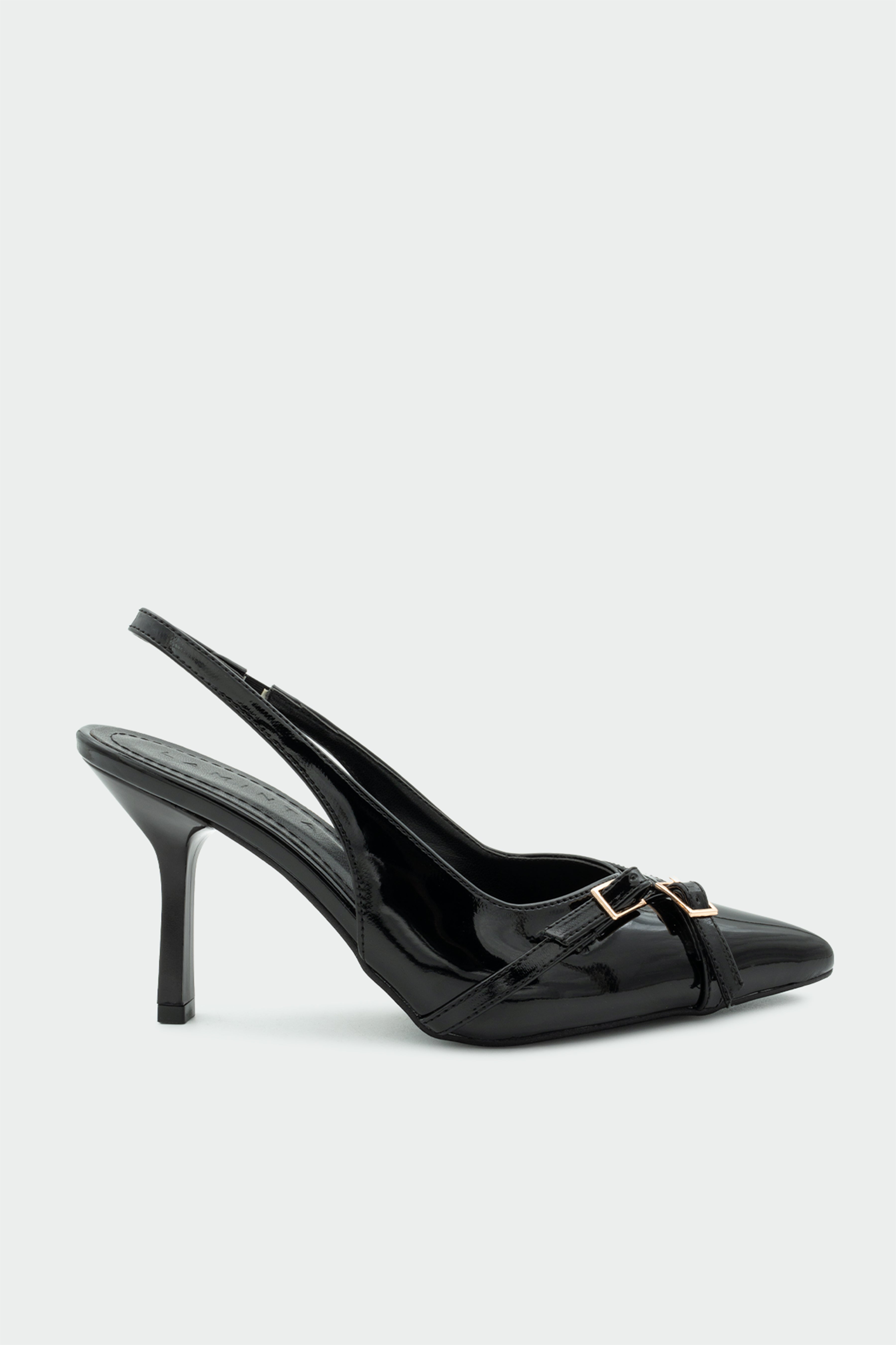 Nana Tokalı Topuklu Ayakkabı - SİYAH RUGAN