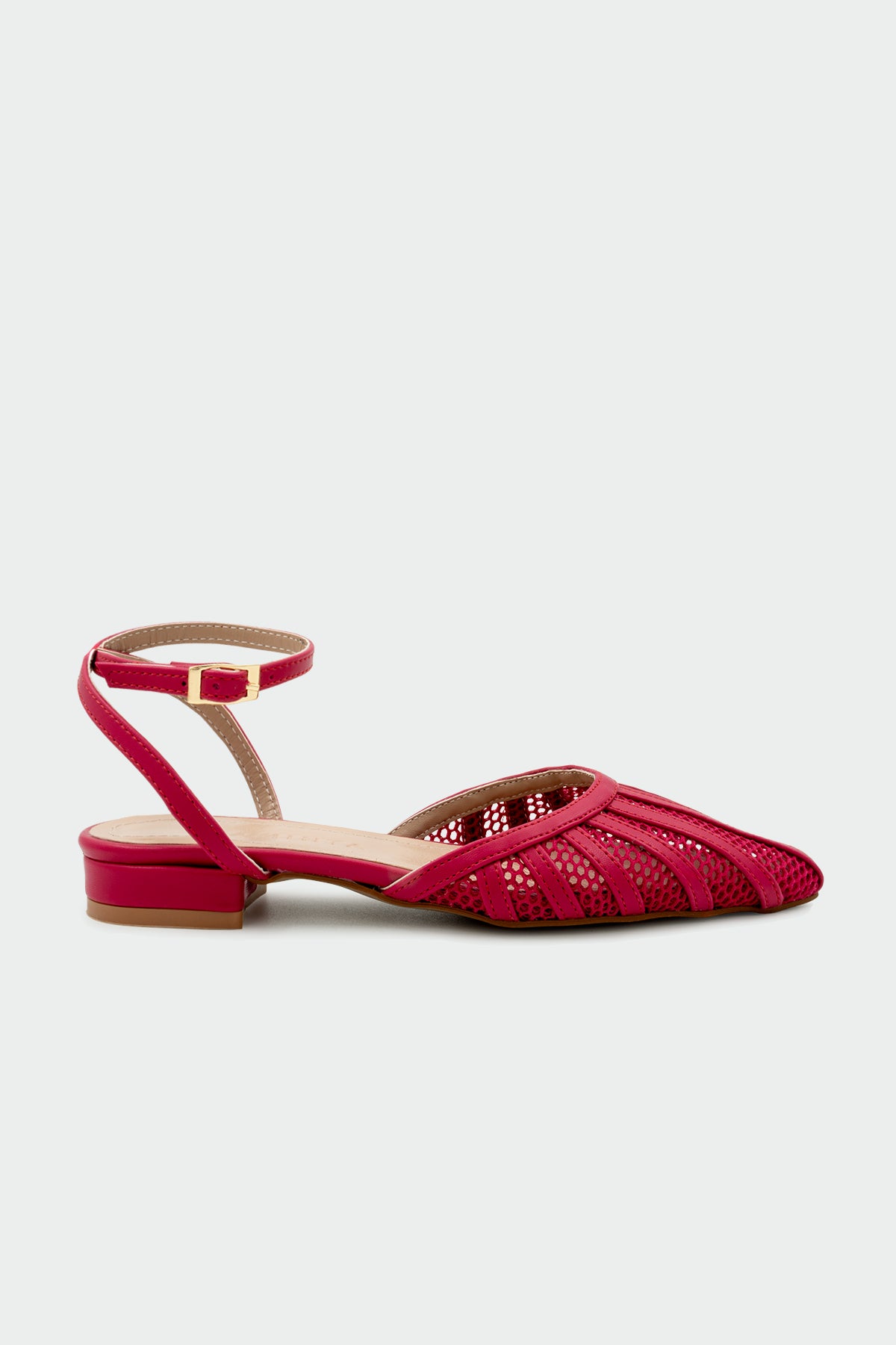 Zeno File Detaylı Kadın Düz Sandalet - FUŞYA