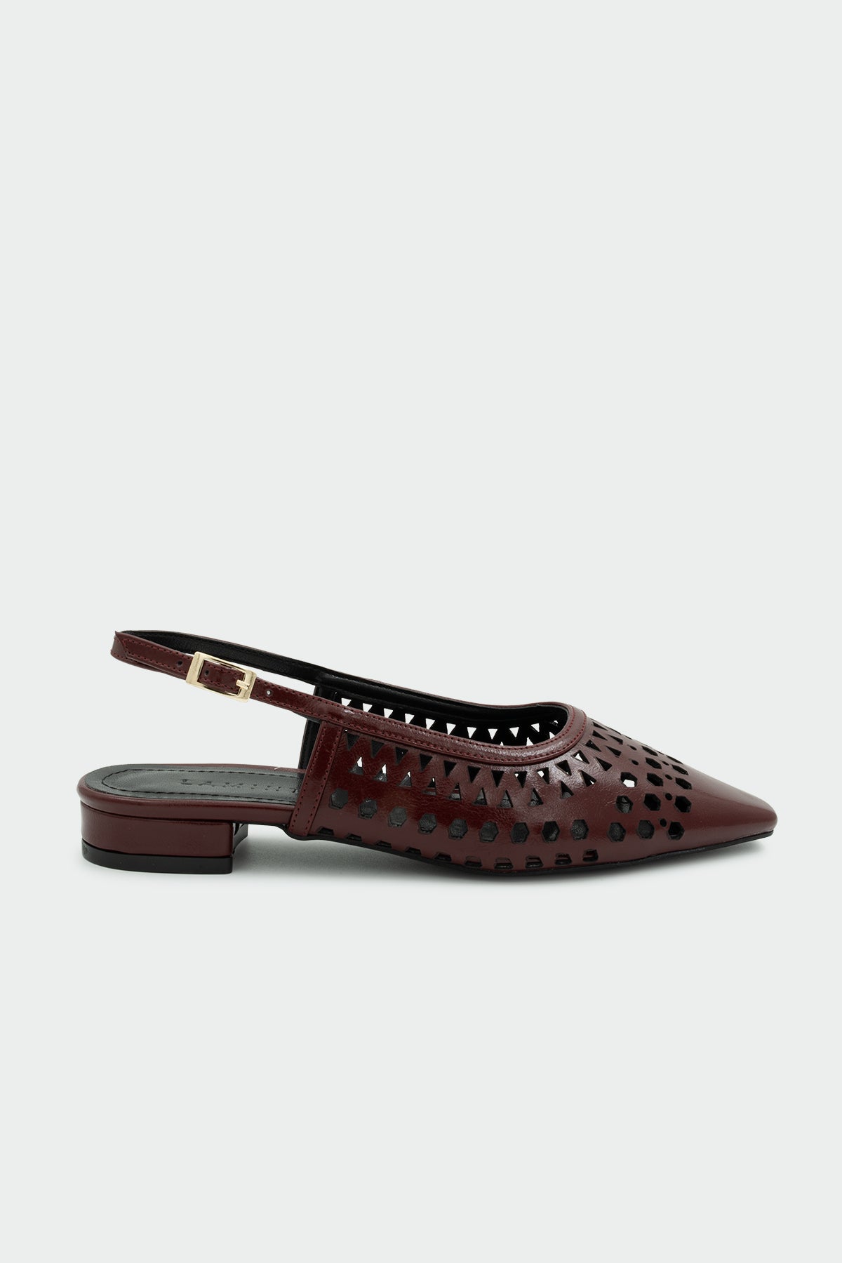 Scoth Lazer Kesim Desenli Kadın Babet - BORDO