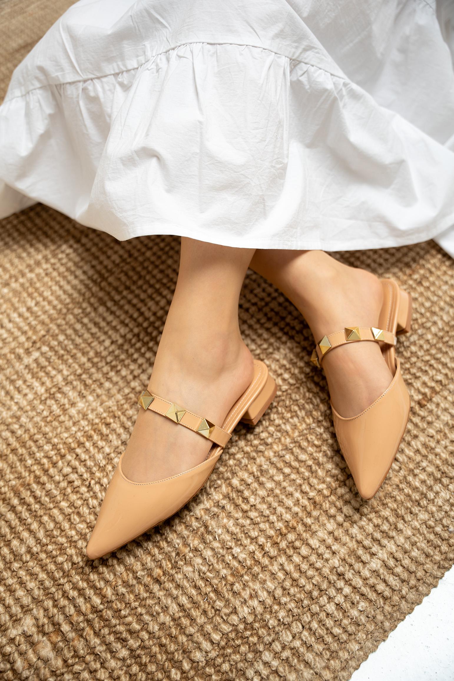 Ricco Zımba Detaylı Terlik - NUDE