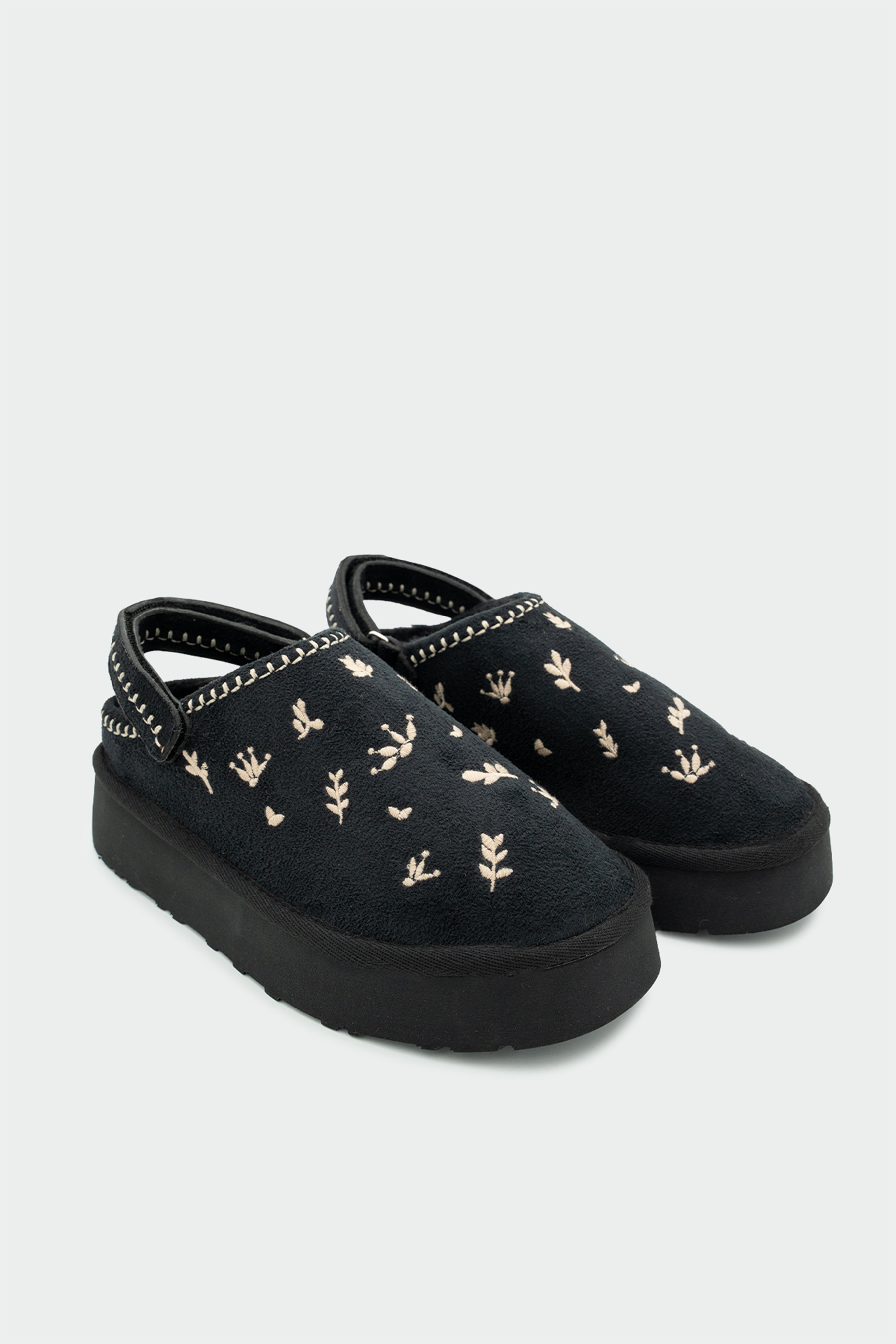 Tavia Nakışlı Kürklü Bot - SİYAH SÜET