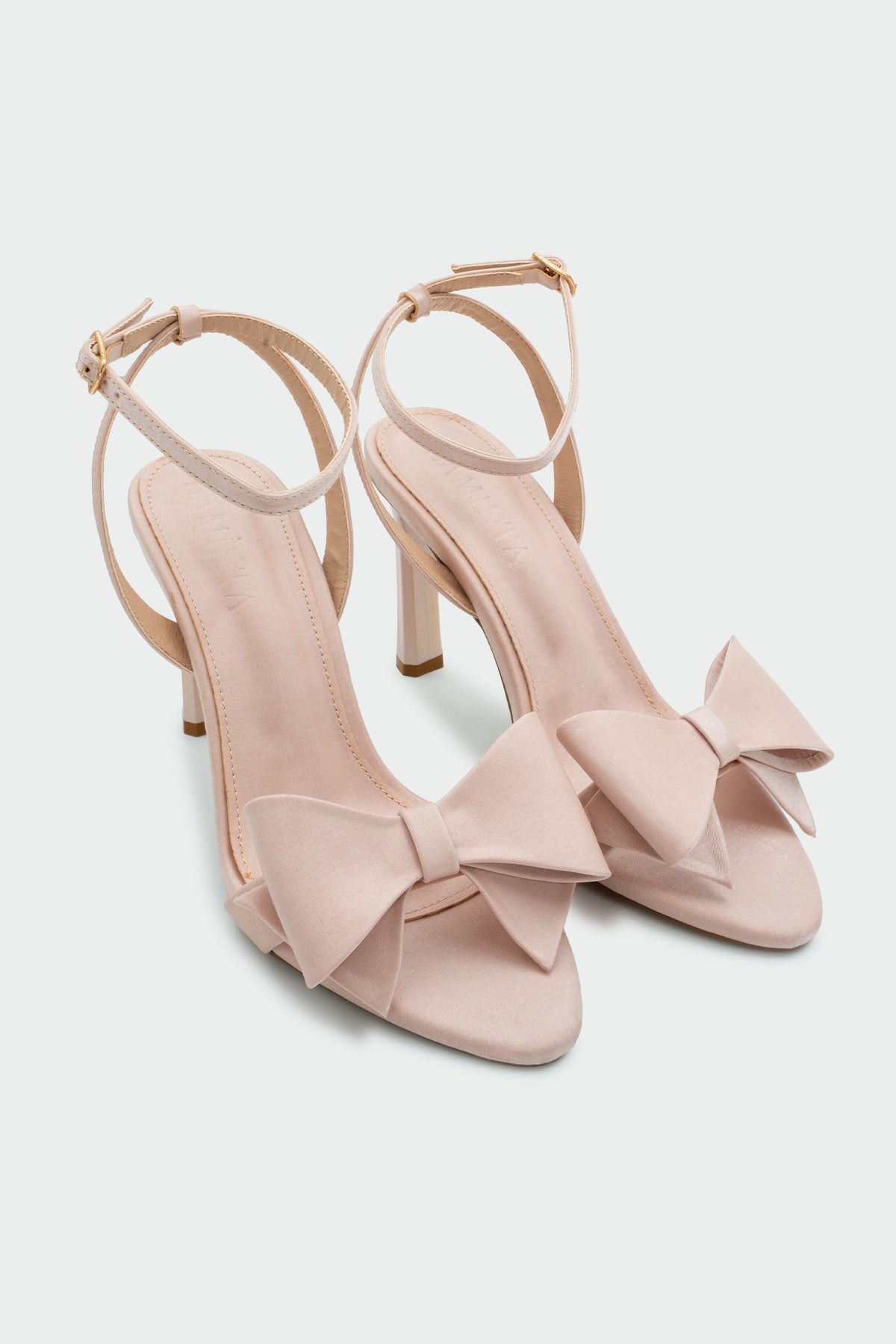 Wanbi Fiyonk Detaylı Kadın Topuklu Ayakkabı - PUDRA SATEN
