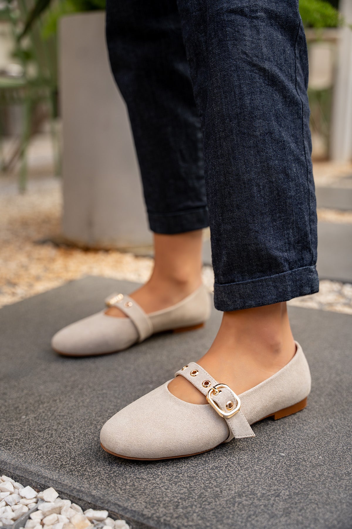 Victor Gold Tokalı Babet - BEJ SÜET