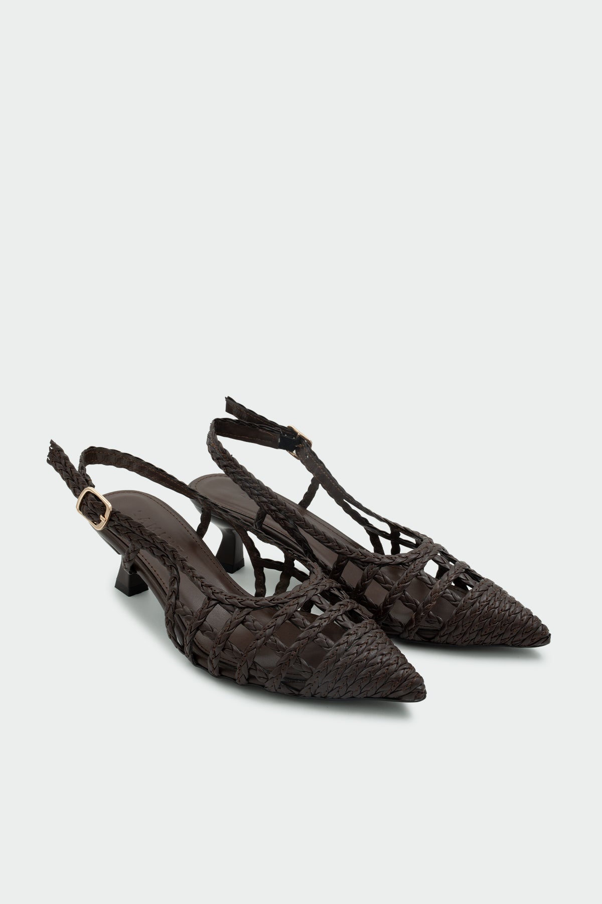 Wenty Örgü Detaylı Kadın Topuklu Ayakkabı - ACI KAHVE