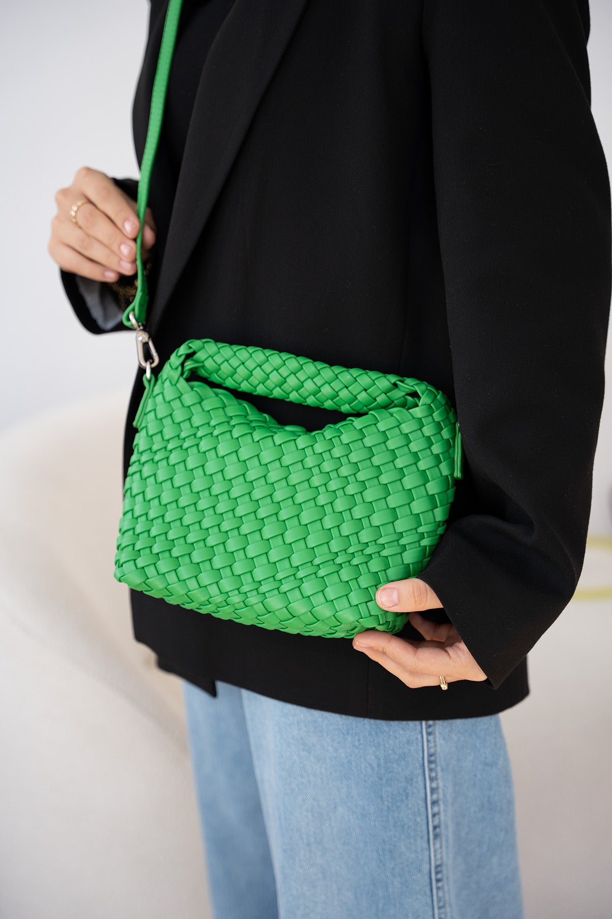 Cassio Örgü Detaylı Kadın Çanta - YEŞİL