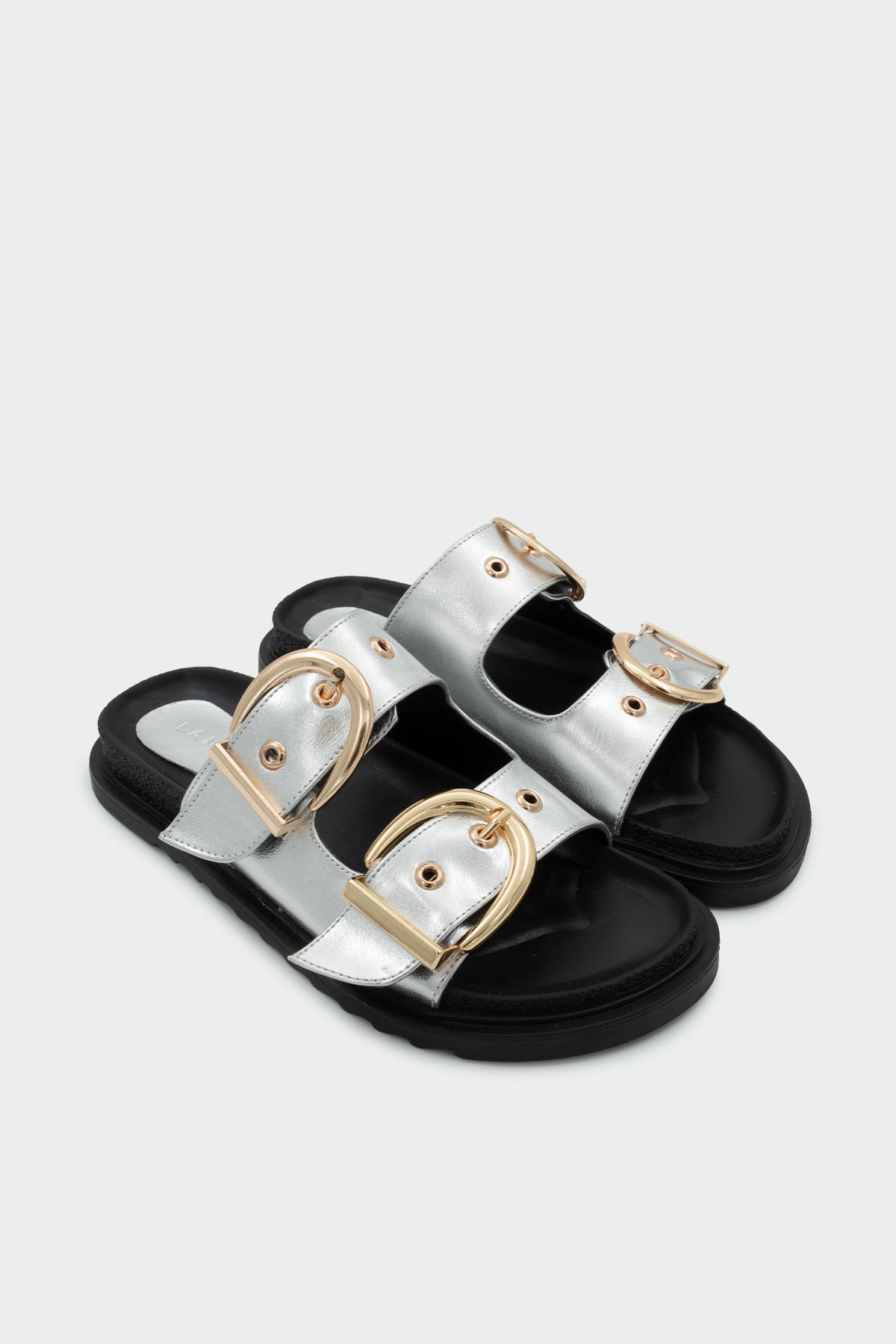 Holix Gold Toka Detaylı Terlik - Silver