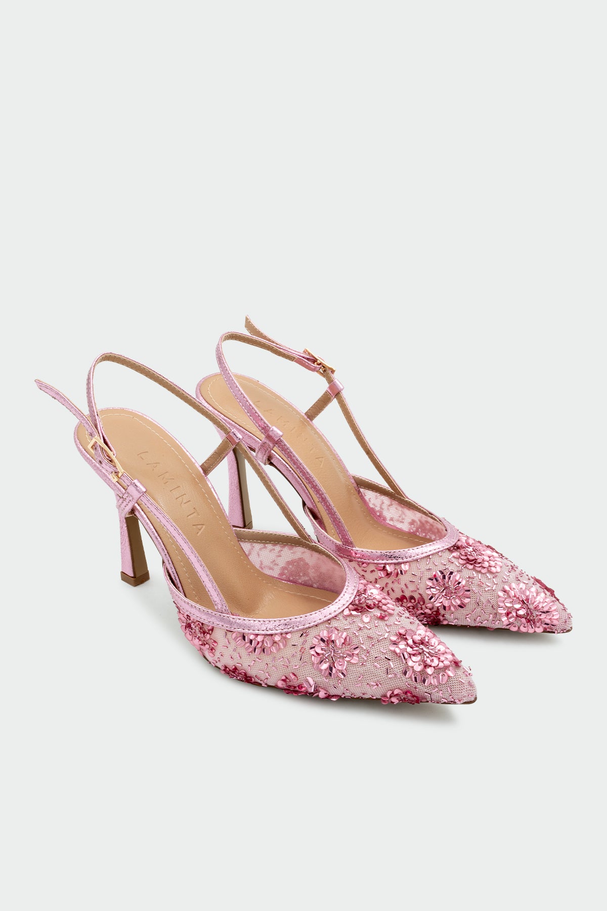 Mass İşleme Detaylı Kadın Topuklu Ayakkabı - PEMBE