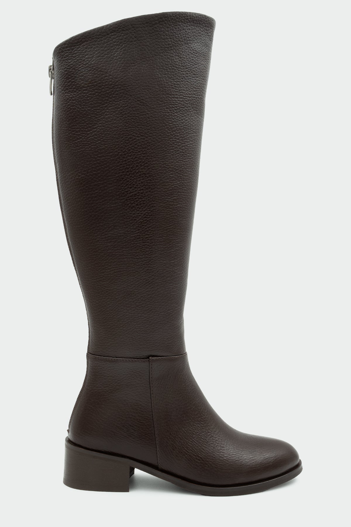 Montana Fermuarlı Hakiki Deri Çizme - ACI KAHVE
