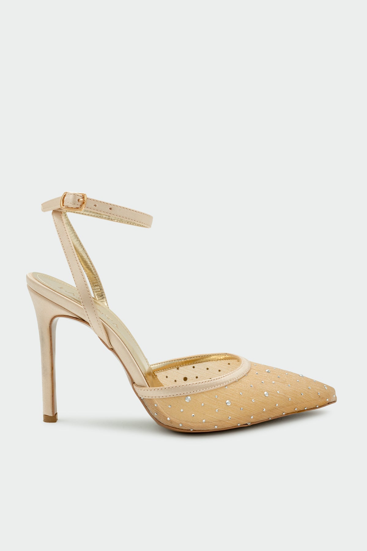 Ripple Taşlı Kadın Topuklu Ayakkabı - GOLD