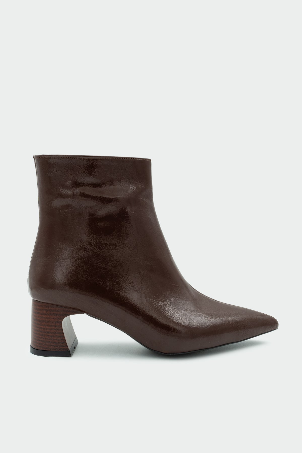 Osper Sivri Burun Fermuarlı Kadın Bot - ACI KAHVE