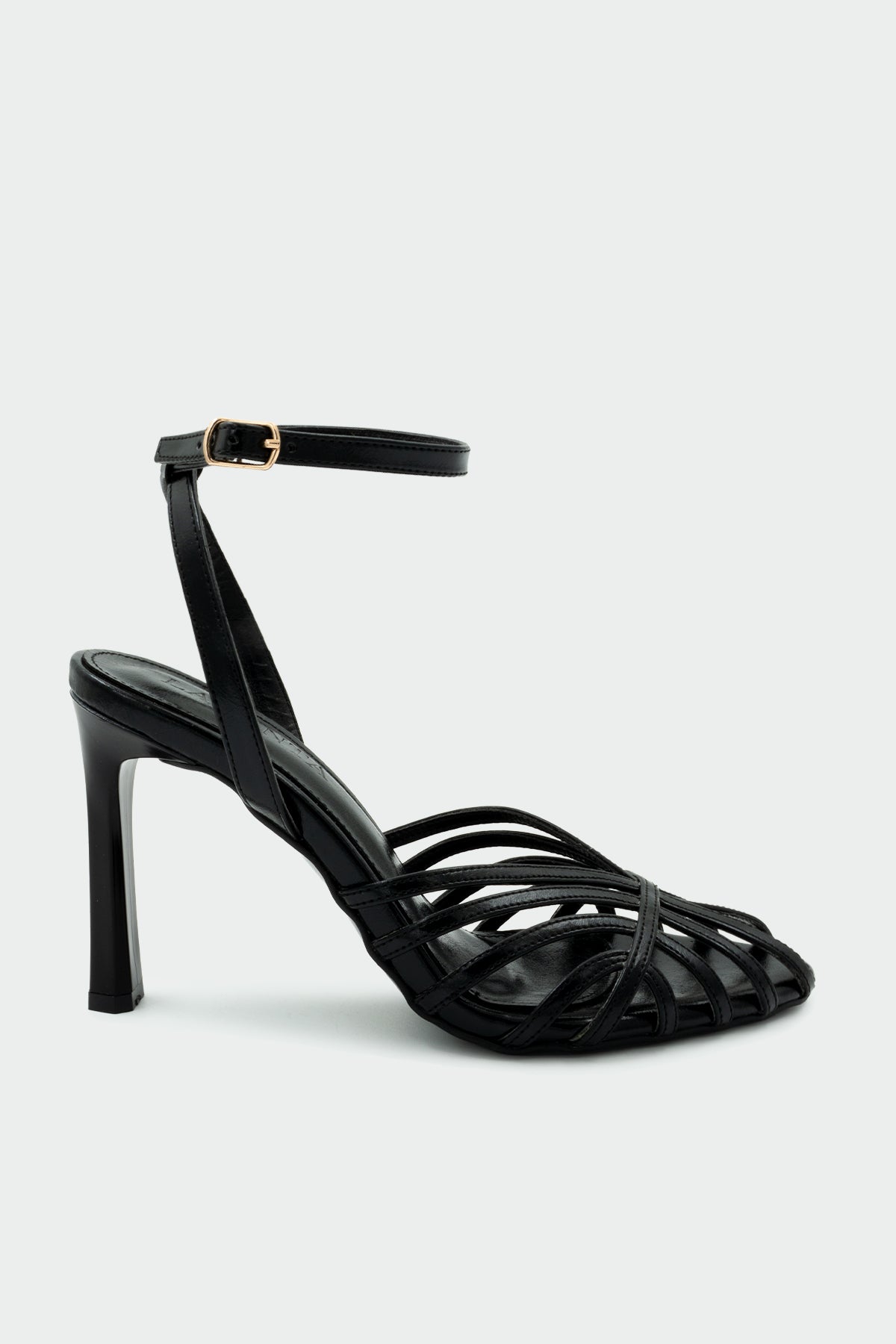 Huggy Kafes Kesim Kadın Topuklu Ayakkabı - SİYAH