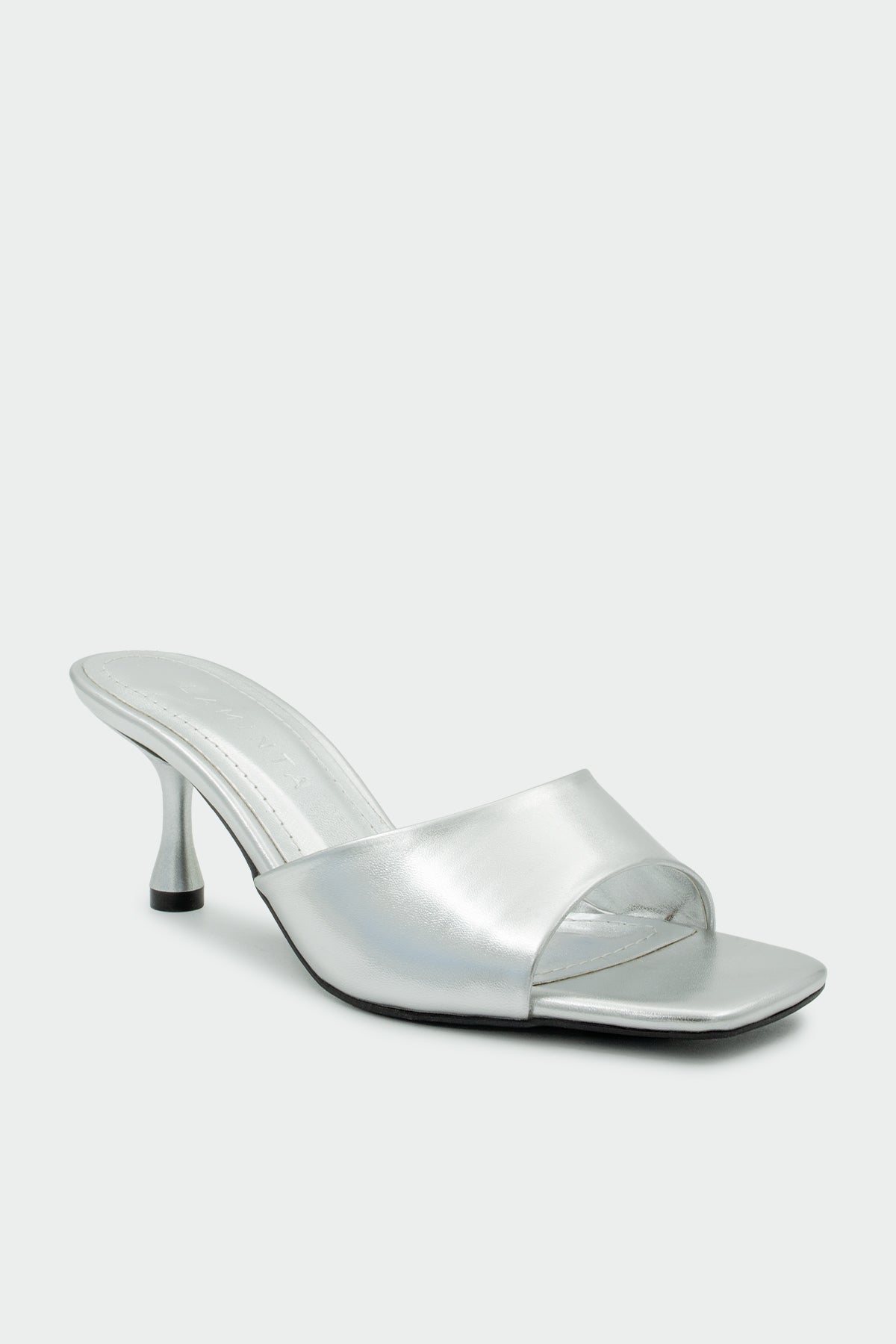Perry Küt Burun Kadın Topuklu Terlik - Silver