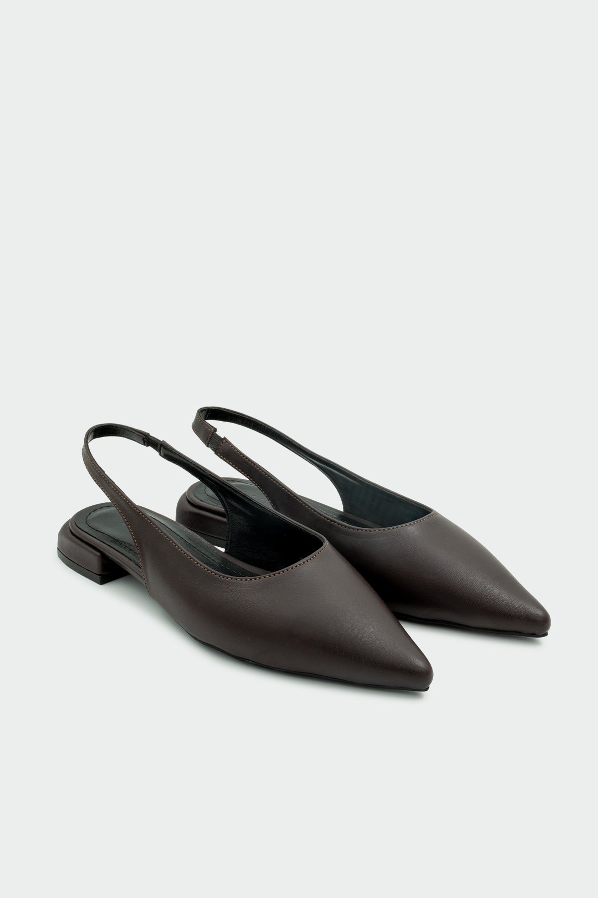 Crown Düz Sivri Burun Kadın Babet - ACI KAHVE