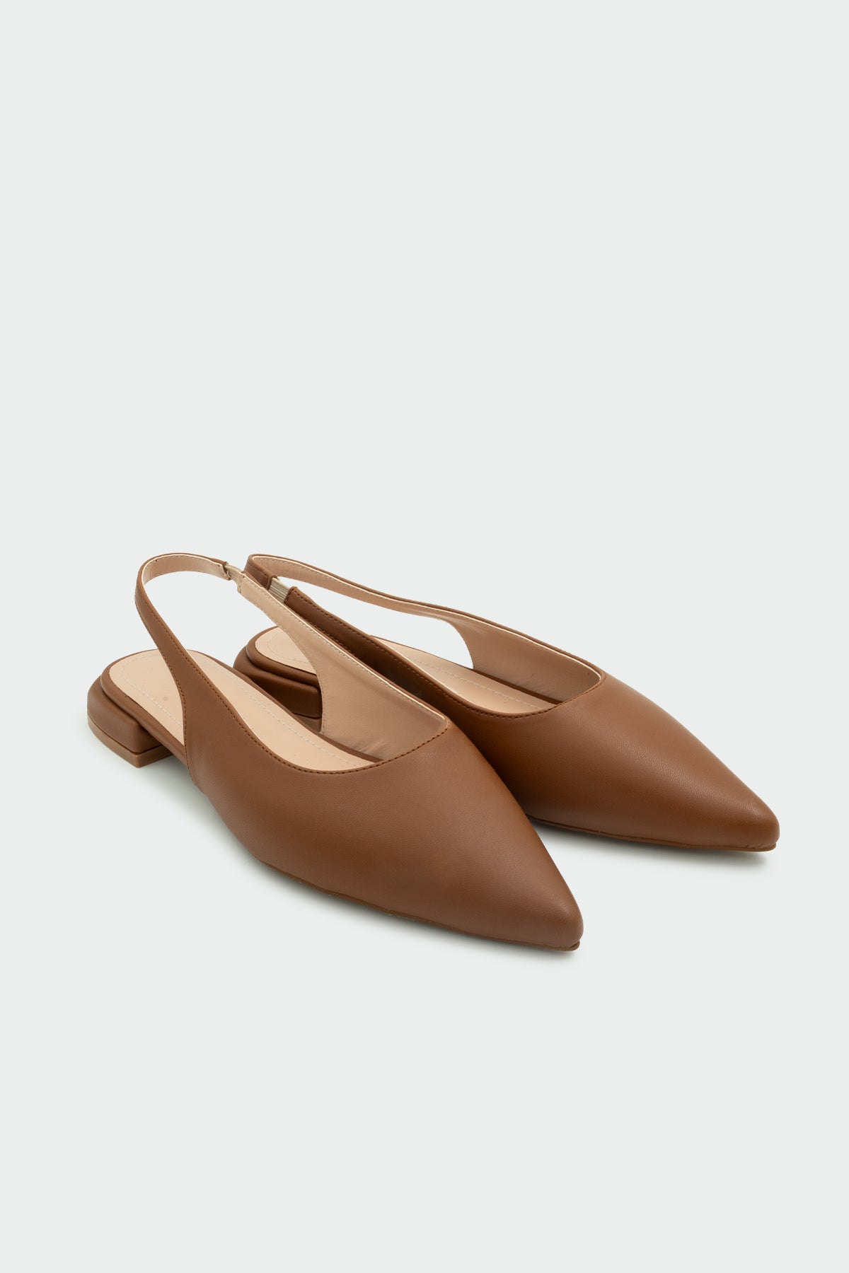 Crown Düz Sivri Burun Kadın Babet - TABA