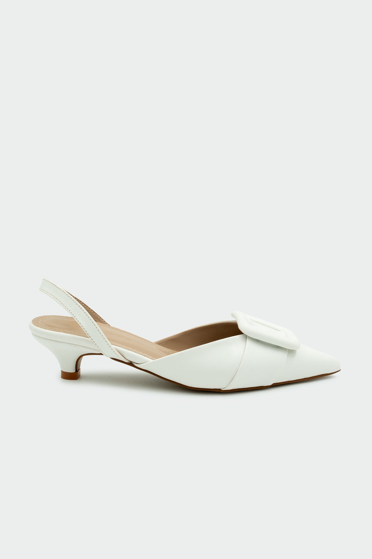 Nicole Tokalı Topuklu Ayakkabı - BEYAZ DERİ