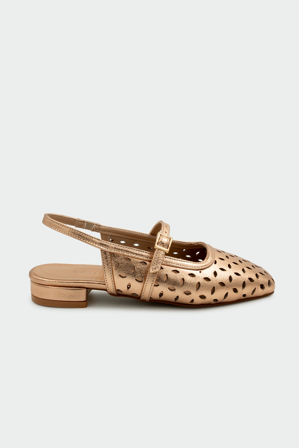 Elina Lazer Kesim Detaylı Düz Kadın Babet - ROSE