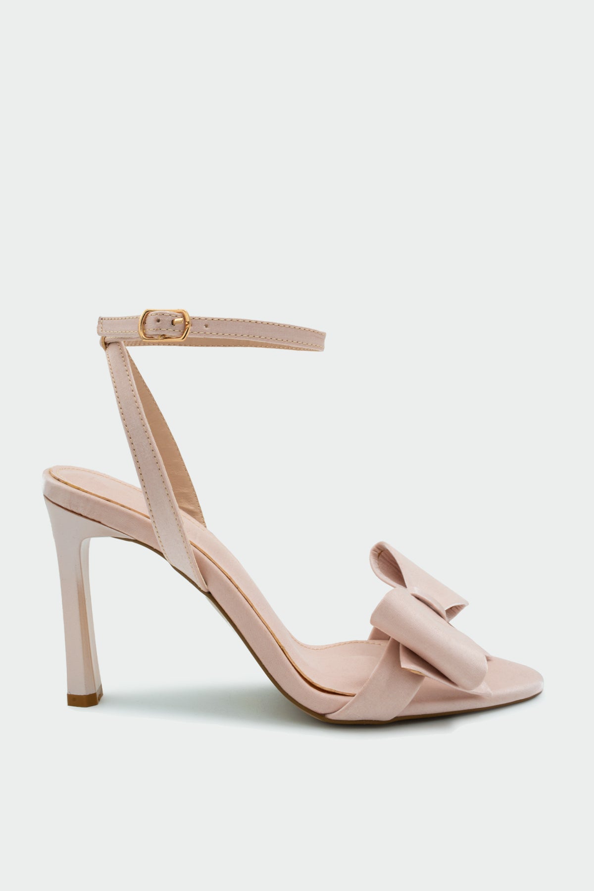 Wanbi Fiyonk Detaylı Kadın Topuklu Ayakkabı - PUDRA SATEN