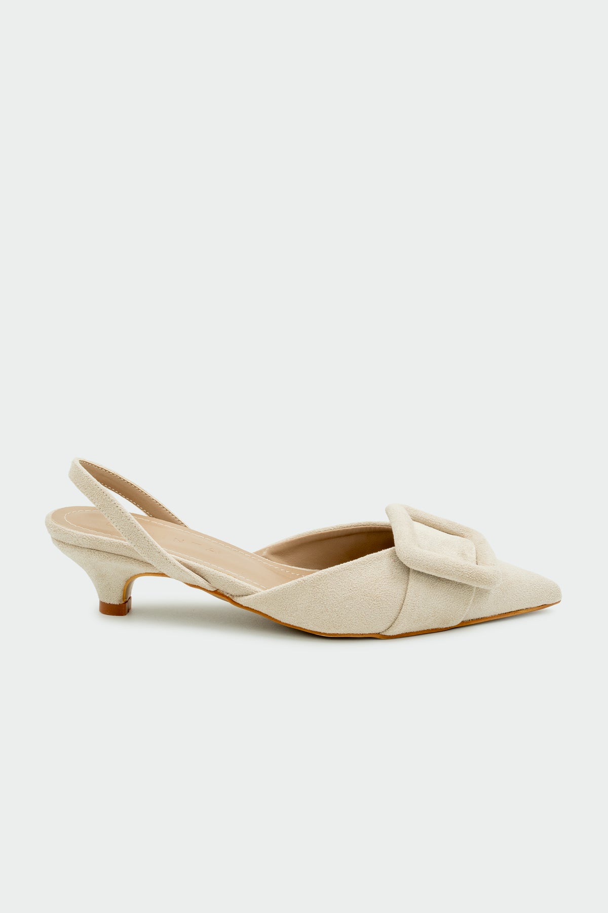 Nicole Tokalı Topuklu Ayakkabı - BEJ SÜET