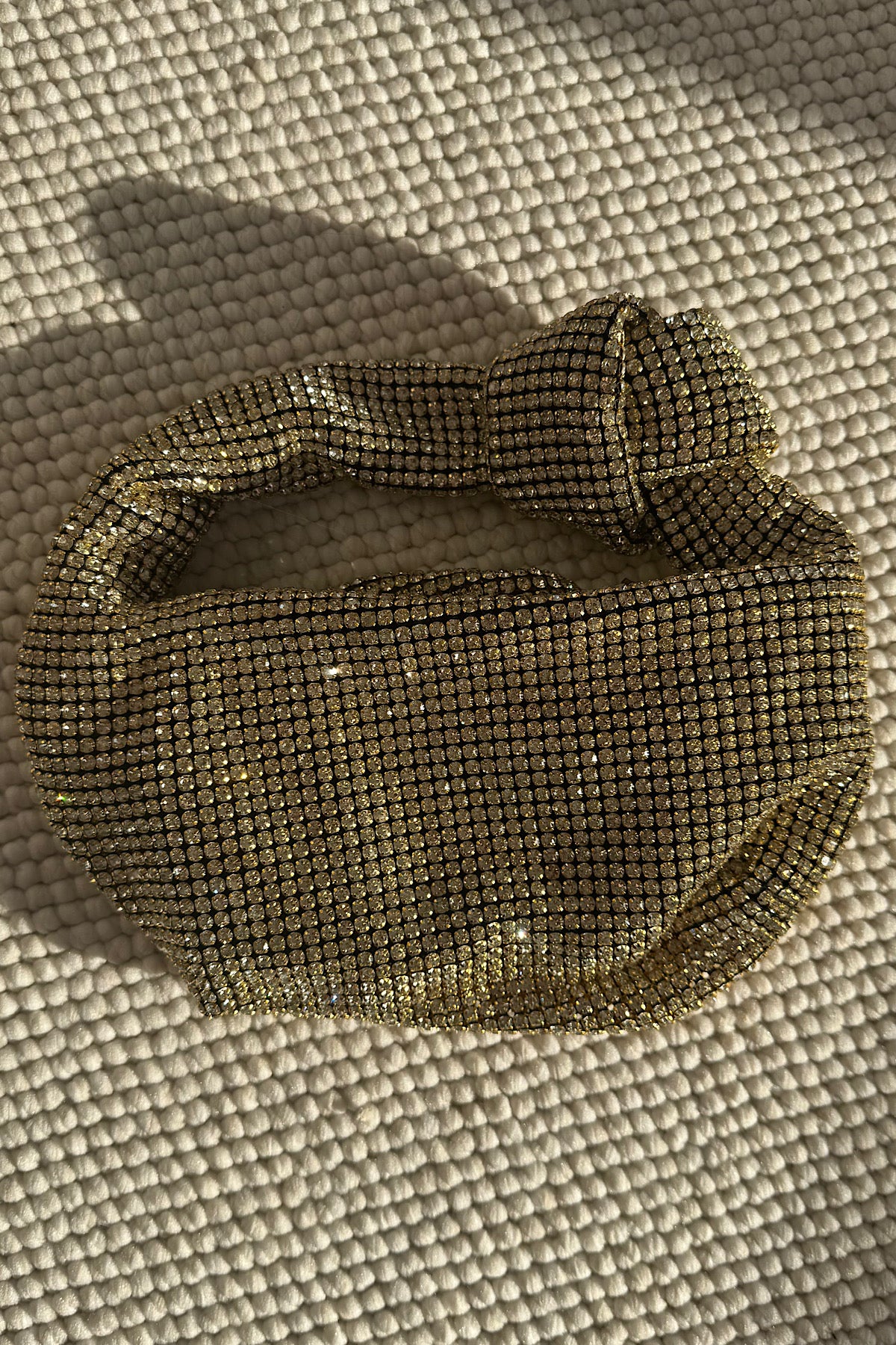 Tito Kristal Taşlı Düğüm Çanta - GOLD