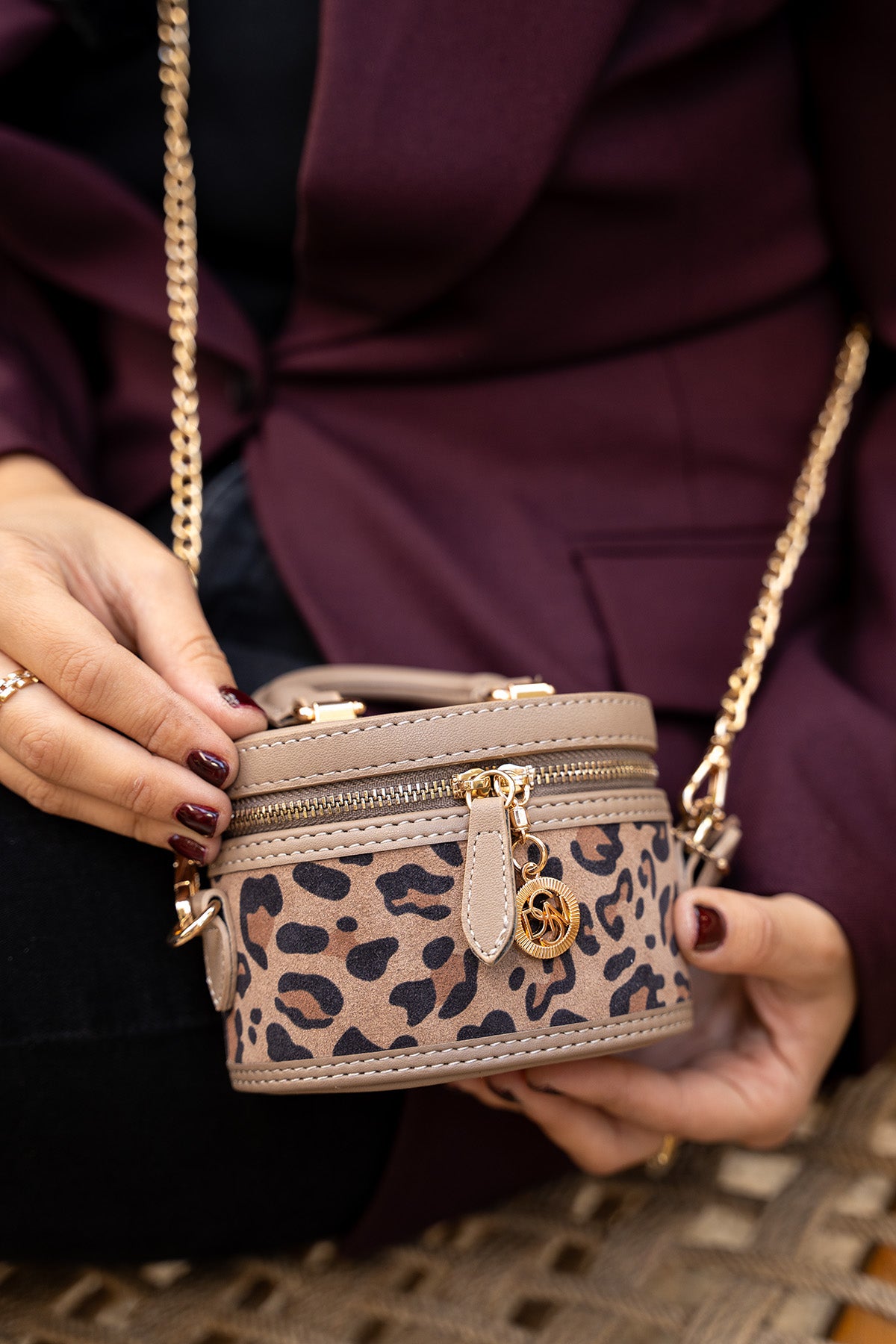 Juicy Hakiki Deri Mini Çapraz Çanta - VİZON