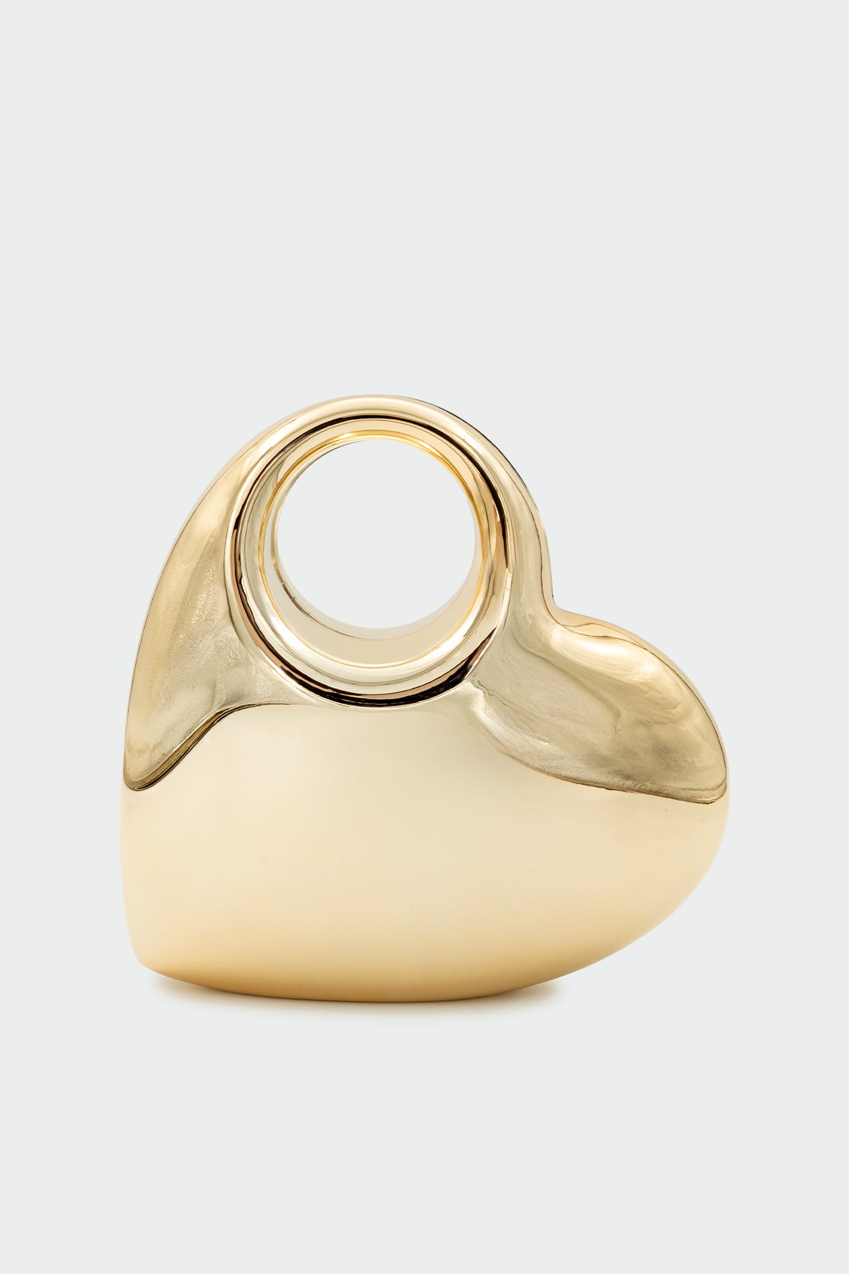 Madax Kalp Detaylı Metalik Çanta - GOLD