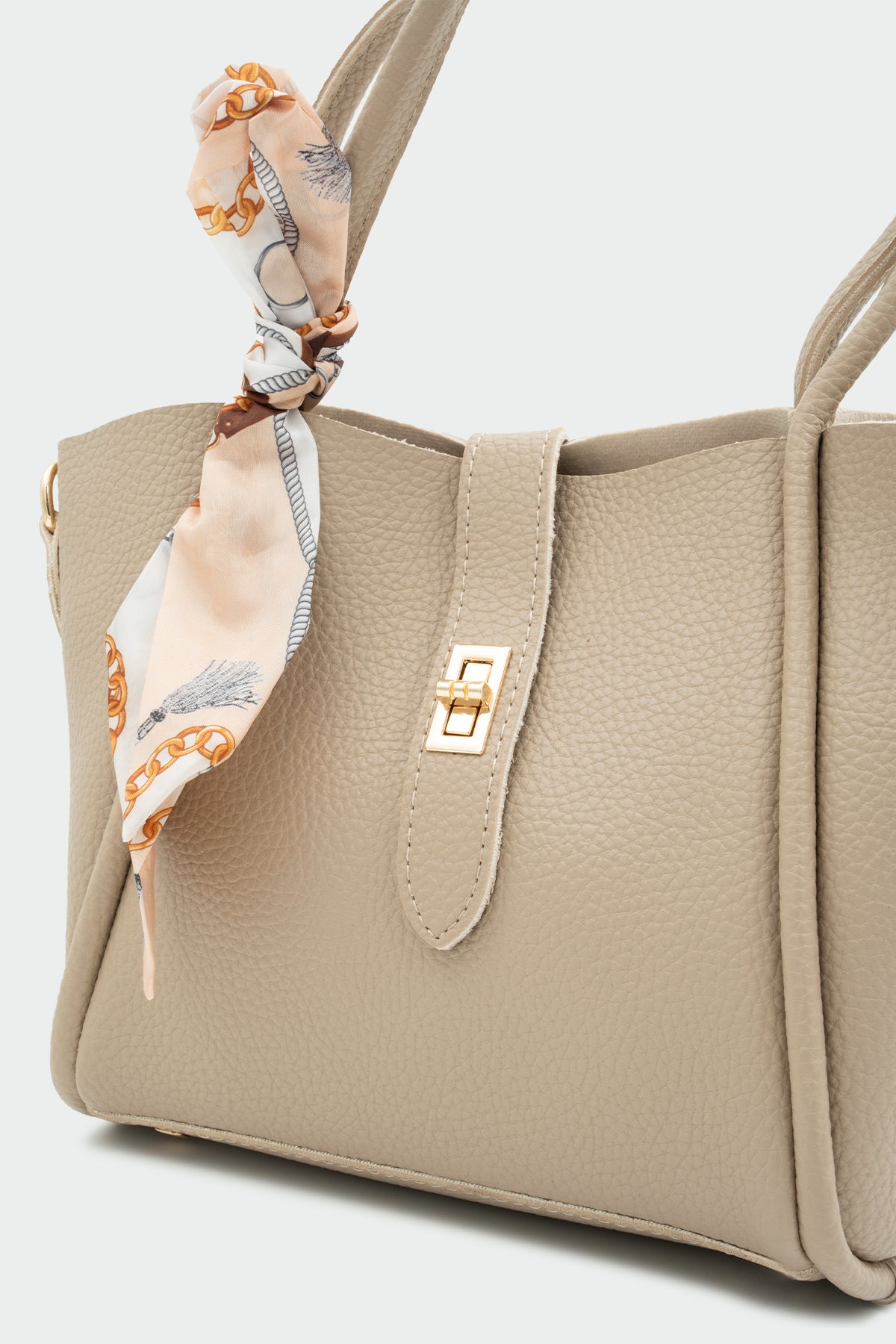 Raga Fular Aksesuarlı Kadın Kol Çantası - VİZON