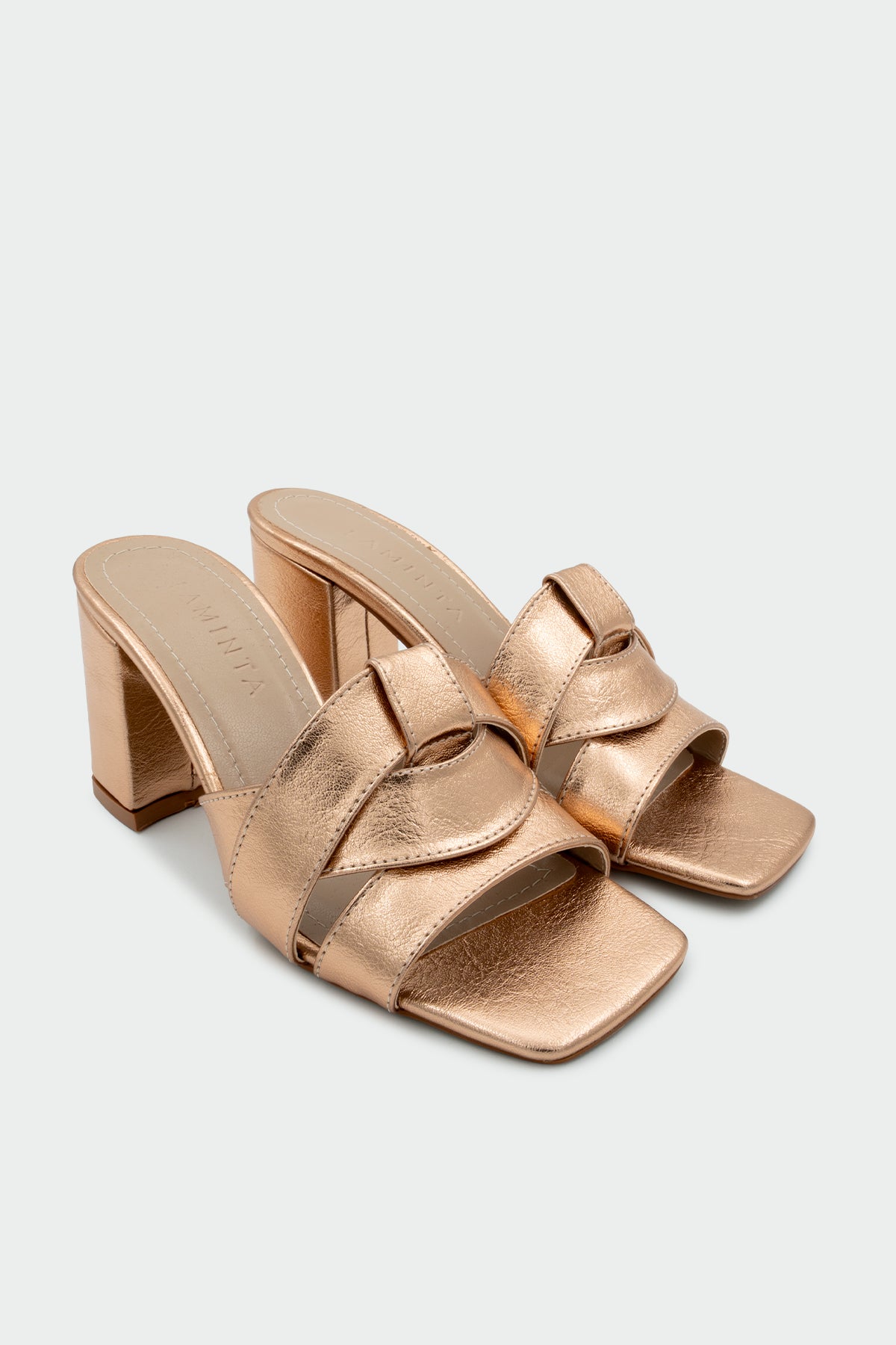 Sofia Asimetrik Kesim Kalın Topuklu Terlik - ROSE