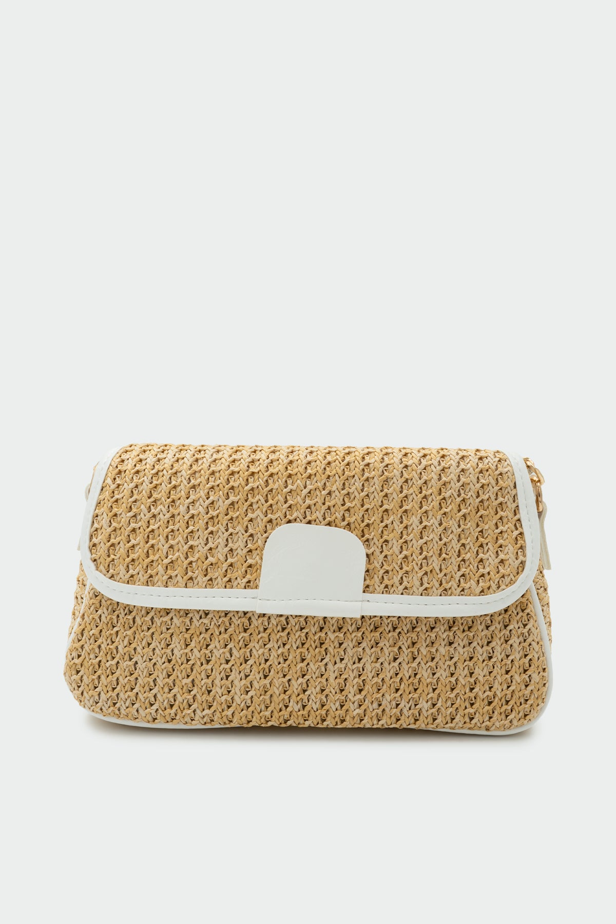 Saint Hasır Detaylı Kadın Çapraz Çanta - BEYAZ