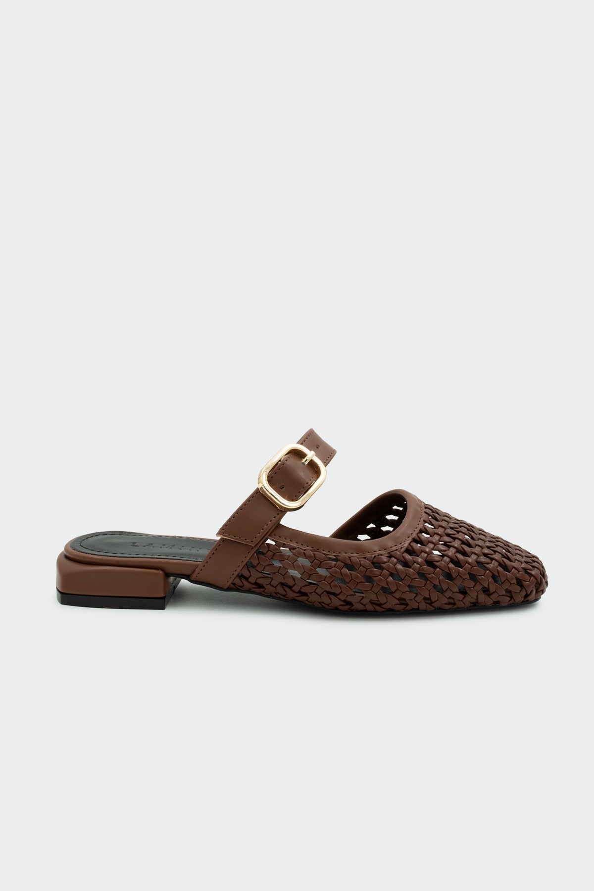 Duca Örgü Detaylı Tokalı Kadın Terlik - ACI KAHVE