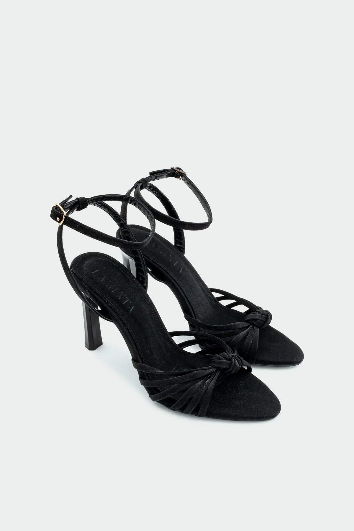 Waster Düğüm Detaylı Kadın Topuklu Ayakkabı - SİYAH