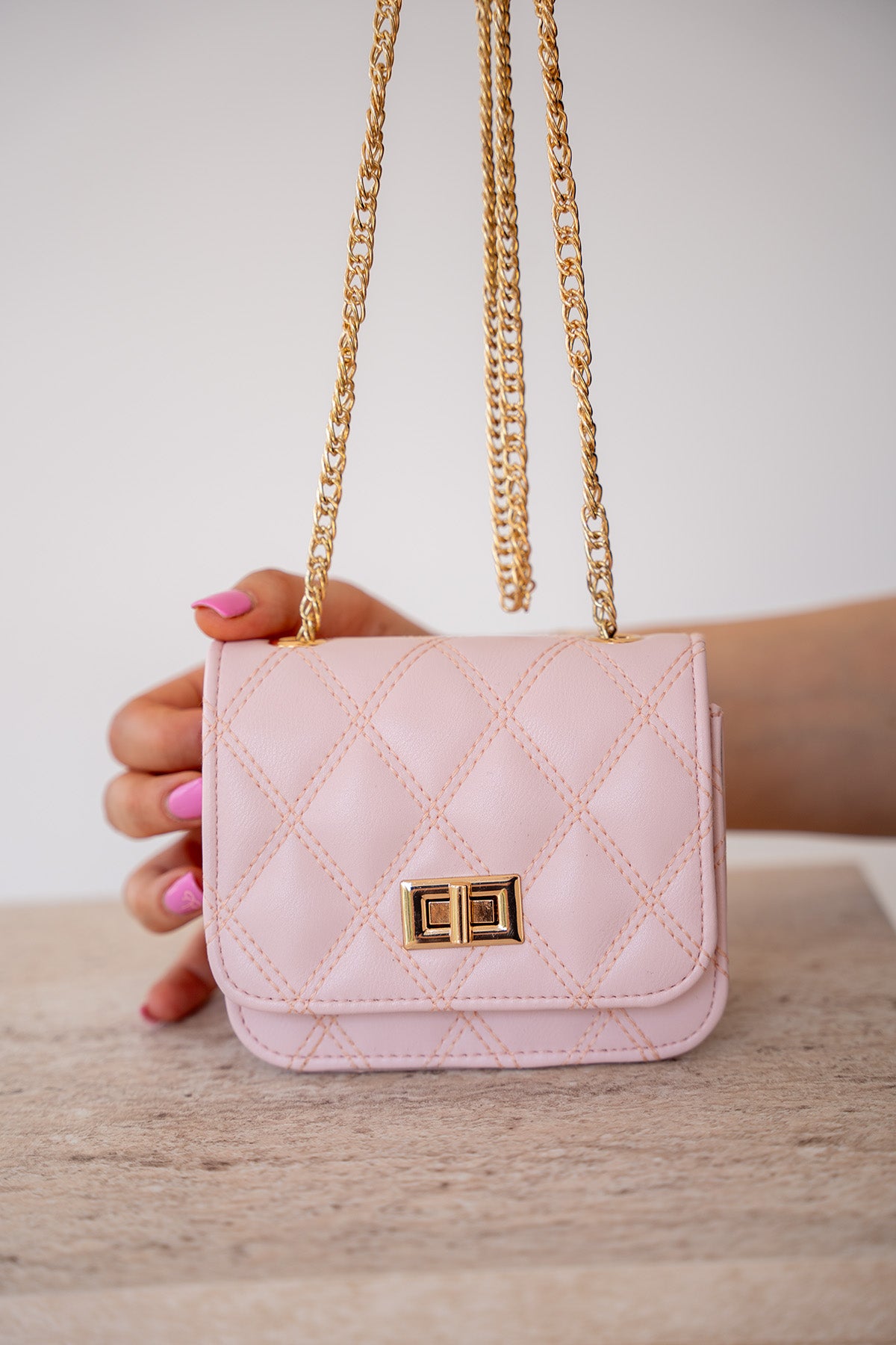 Sosa Kapitone Detaylı Kadın Mini Çanta - PEMBE