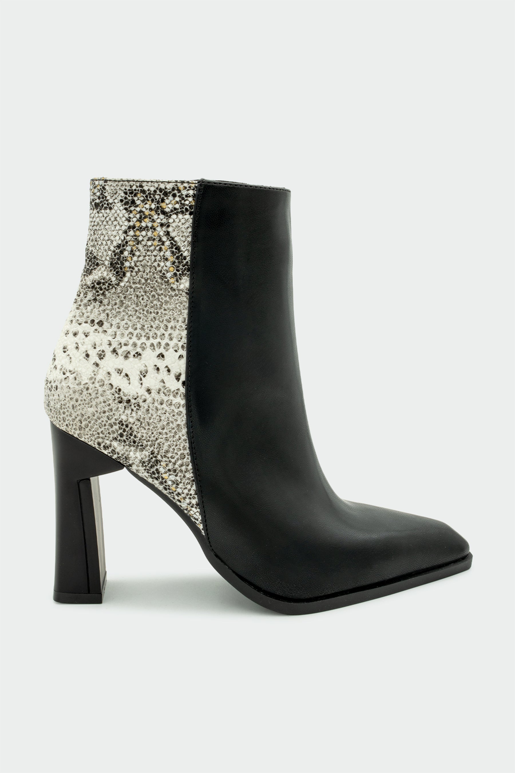 Sage Desenli Fermuarlı Kadın Bot - YILAN DERİSİ