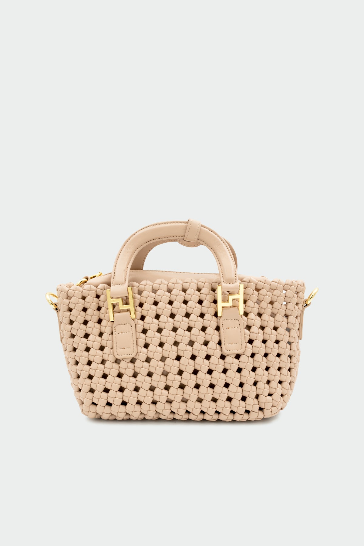 Nimbus Örgü Detaylı Tote Çanta - NUDE