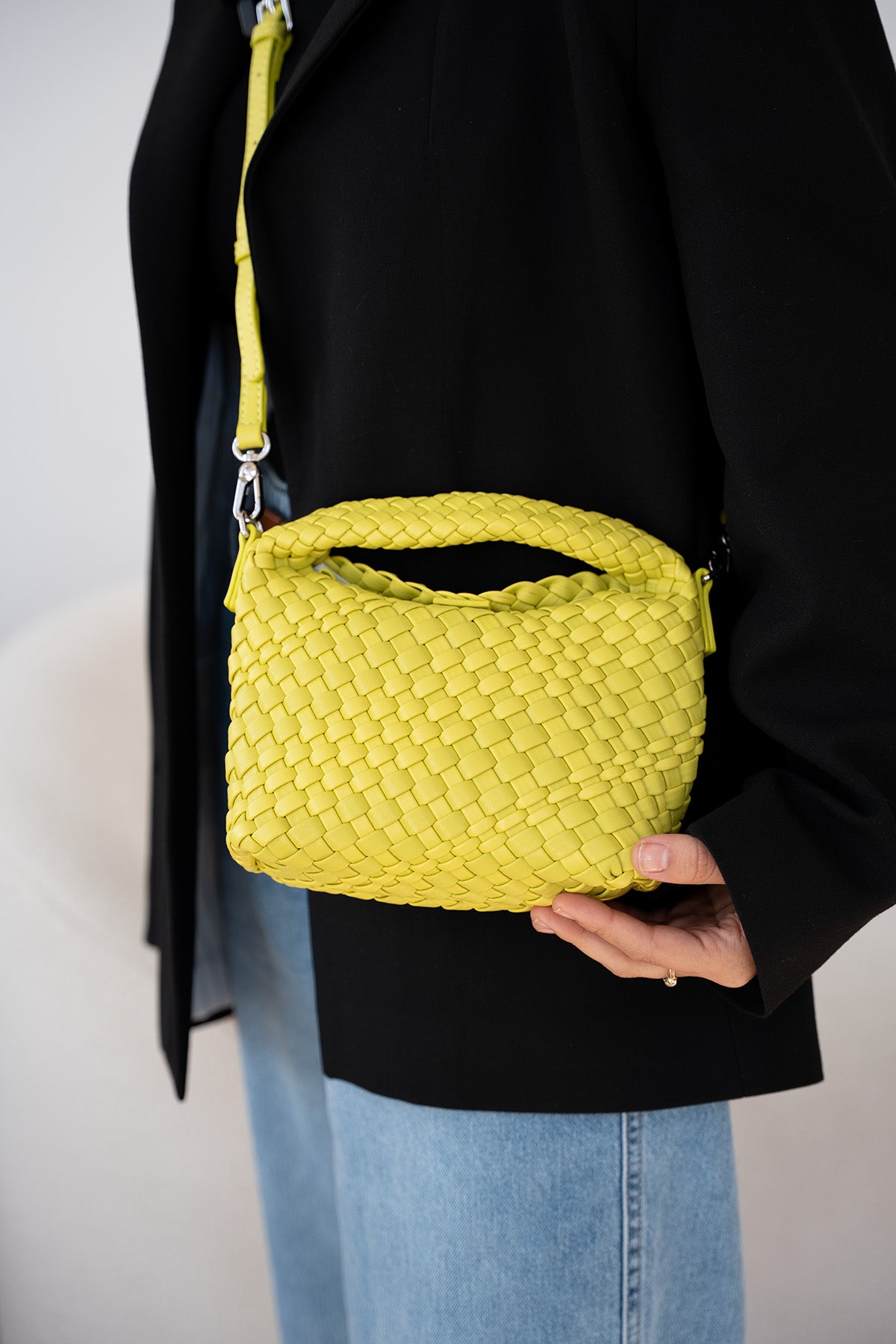 Cassio Örgü Detaylı Kadın Çanta - NEON SARI