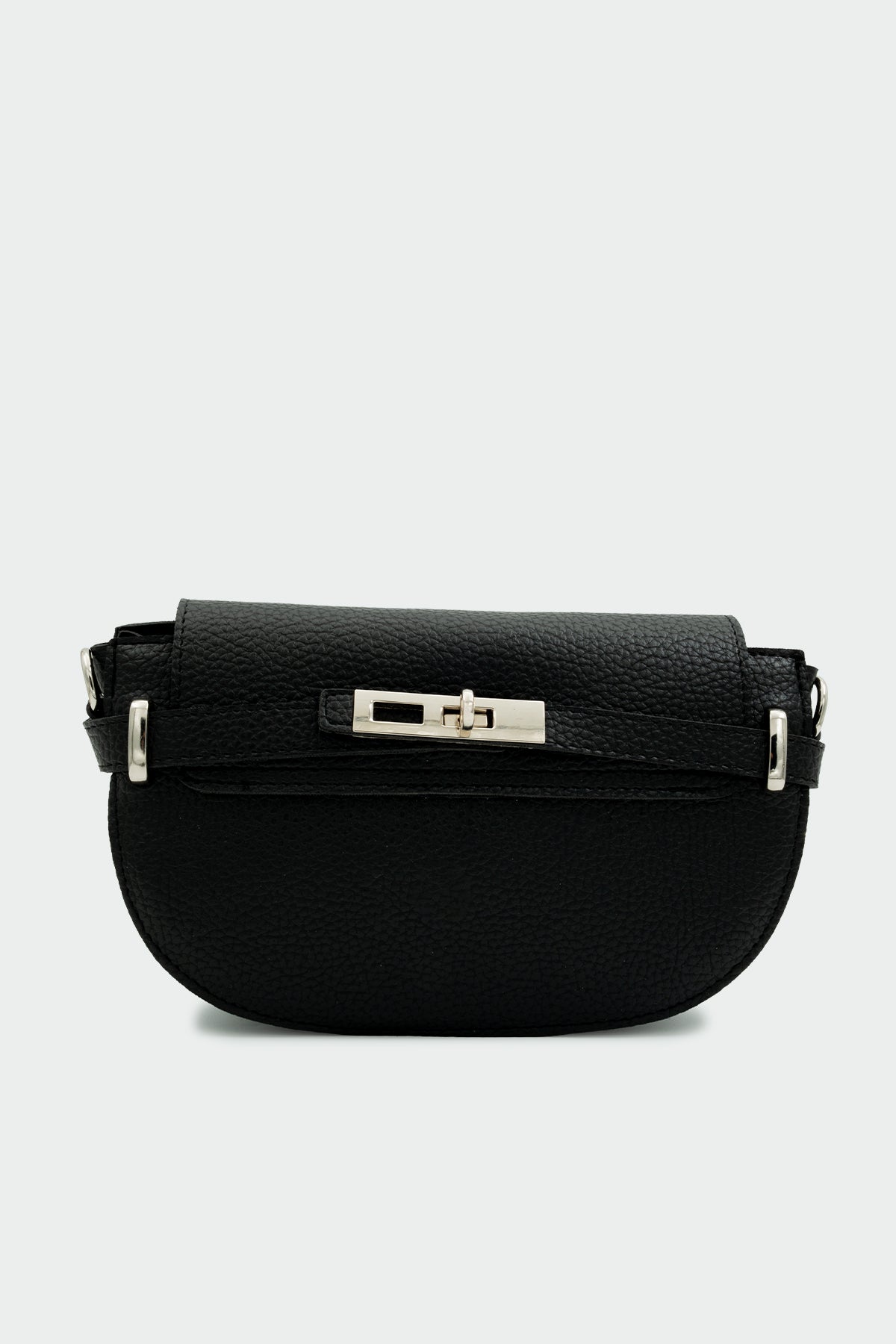 Jone Kilit Aksesuarlı Kadın Çapraz Çanta - SİYAH