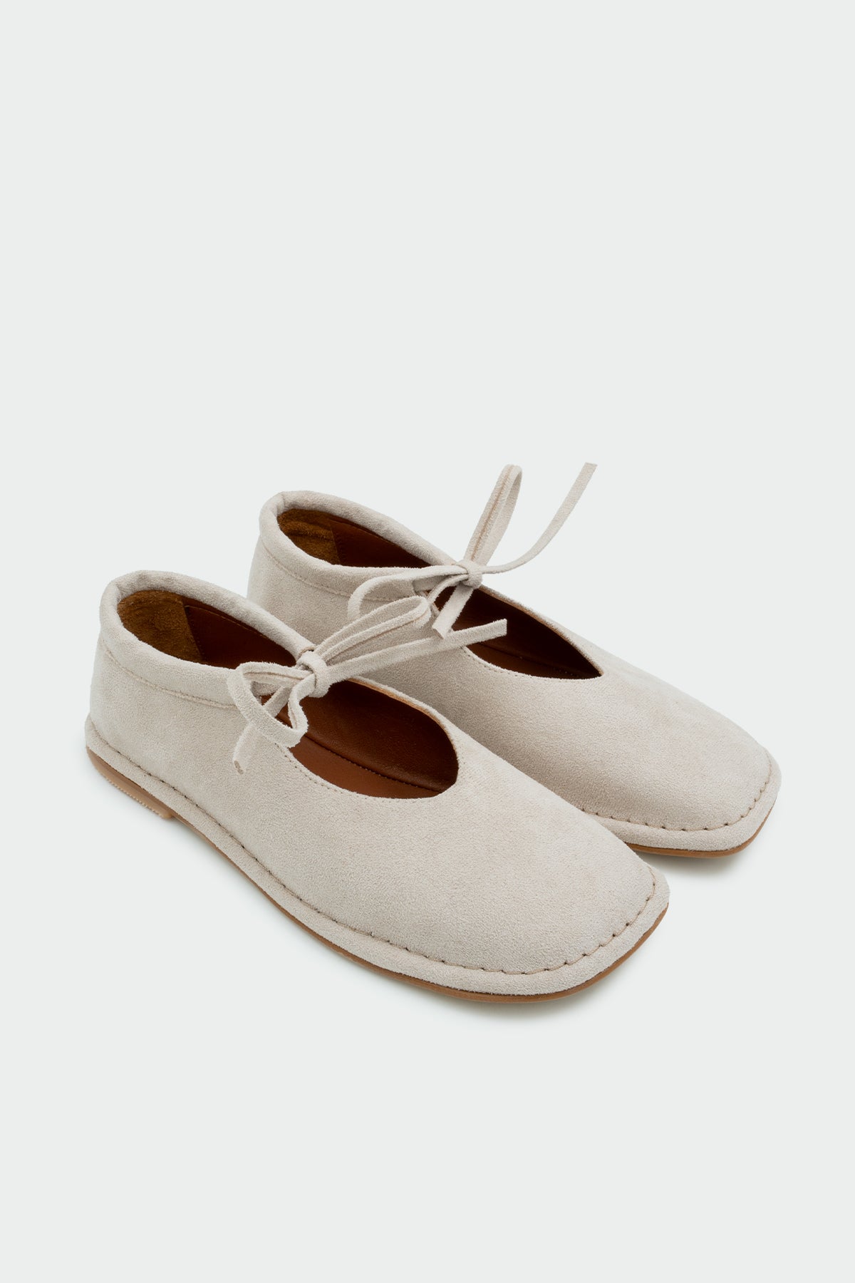 Mex Bağcık Detaylı Kadın Barefoot Ayakkabı - BEJ SÜET