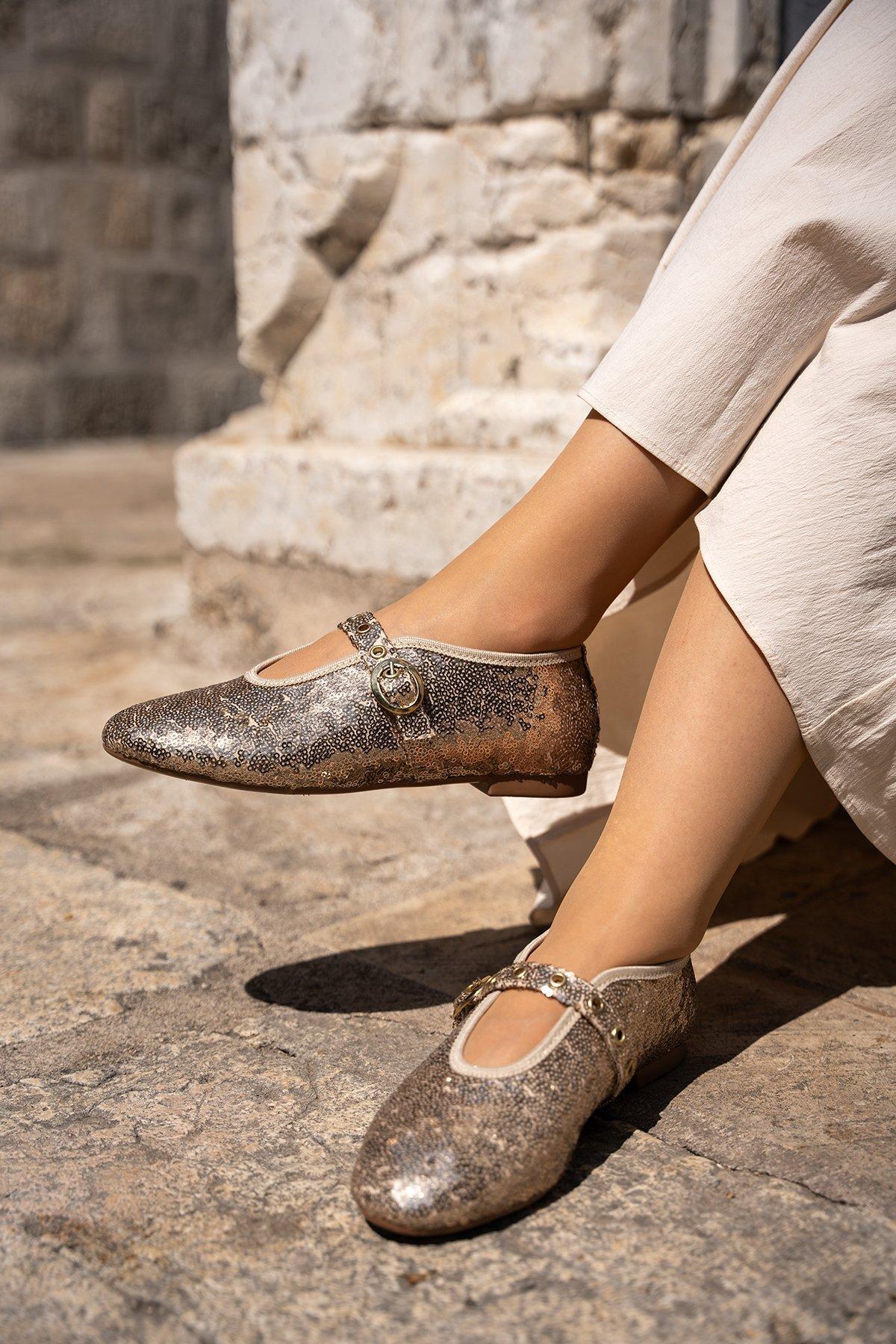 DAKOTA PARLAK PULLU BABET - GOLD