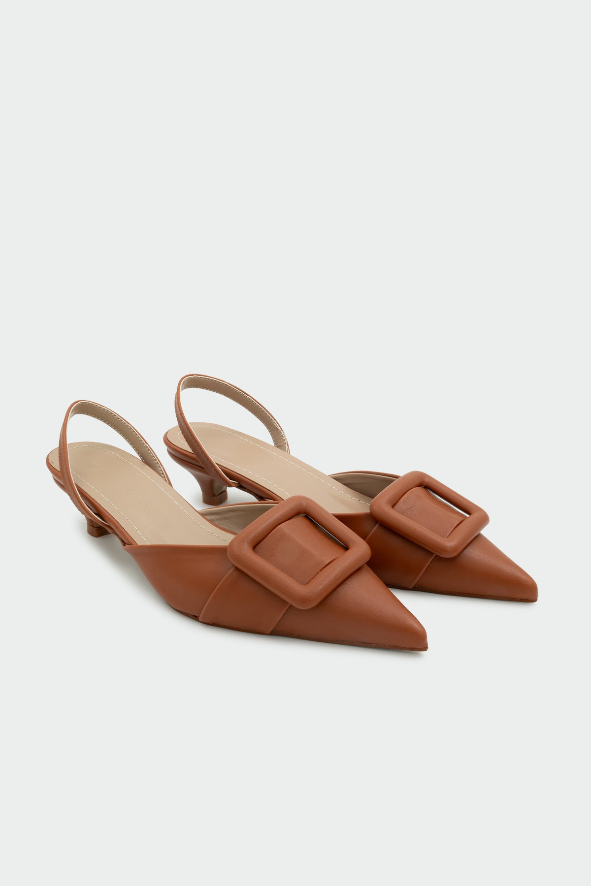 Nicole Tokalı Topuklu Ayakkabı - TABA DERİ