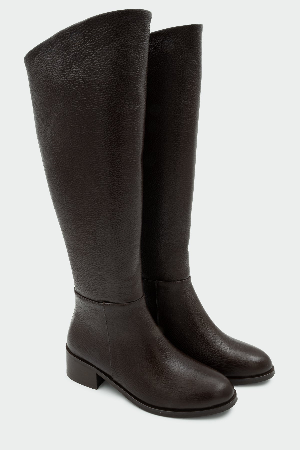 Montana Fermuarlı Hakiki Deri Çizme - ACI KAHVE