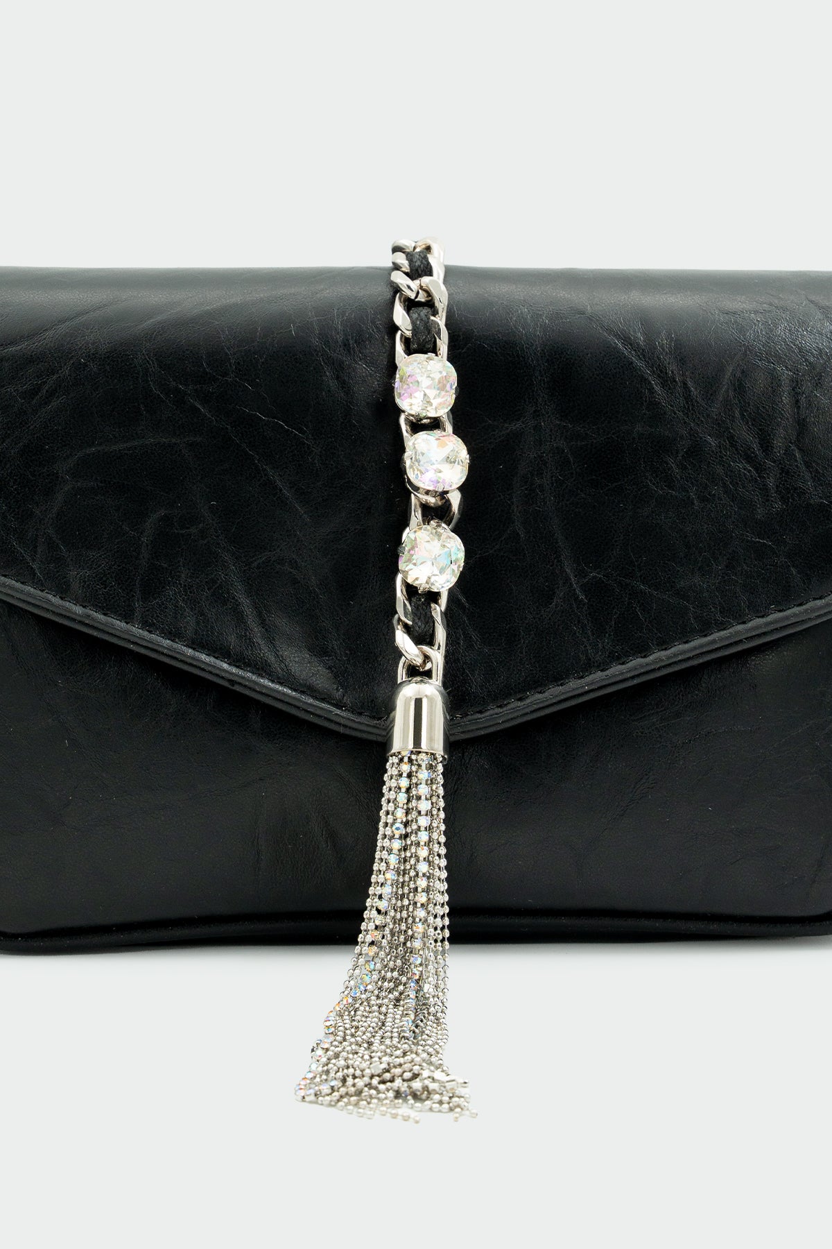 Flavio Kristal Taşlı Kadın Çapraz Çanta - SİYAH