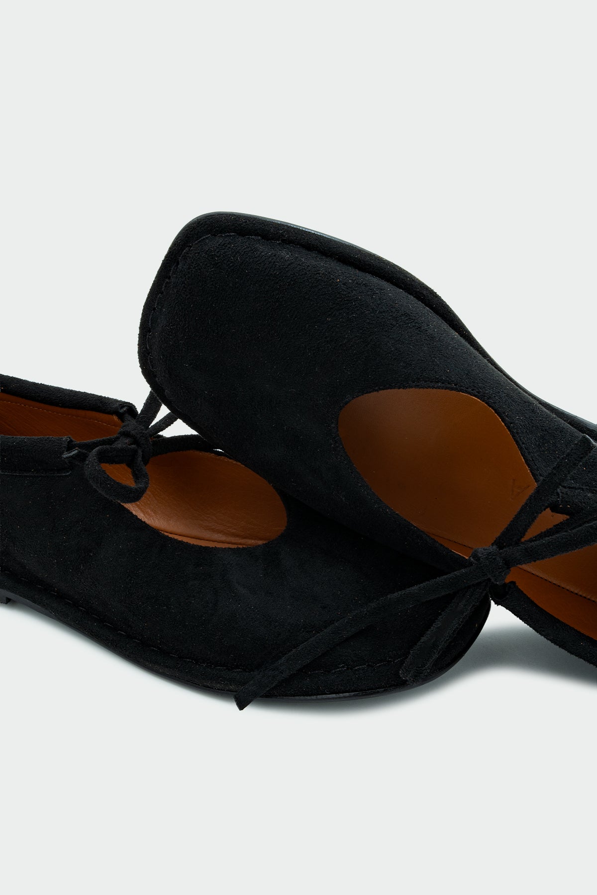 Mex Bağcık Detaylı Kadın Barefoot Ayakkabı - SİYAH SÜET