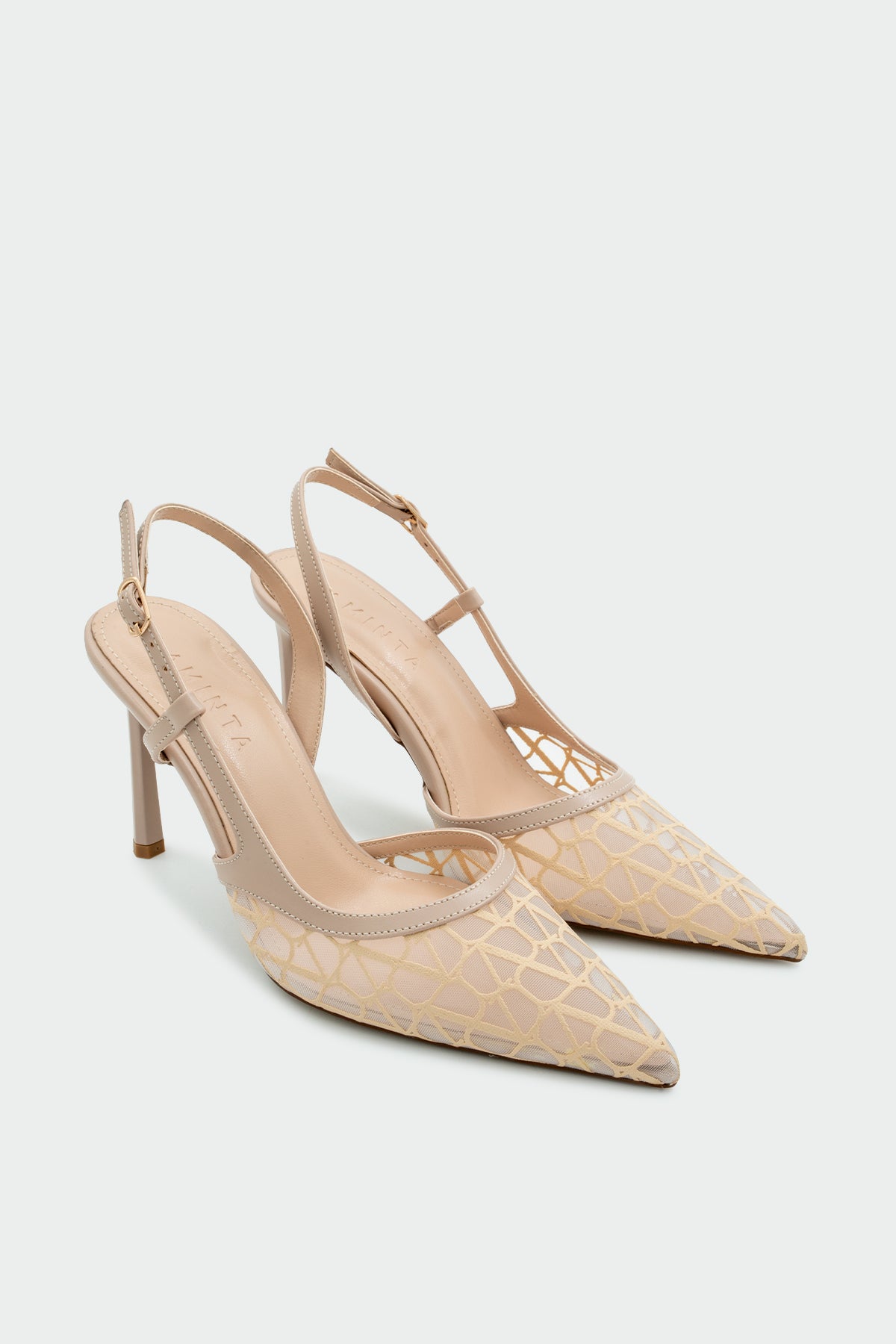 Oxty Transparan Detaylı Kadın Topuklu Ayakkabı - TEN