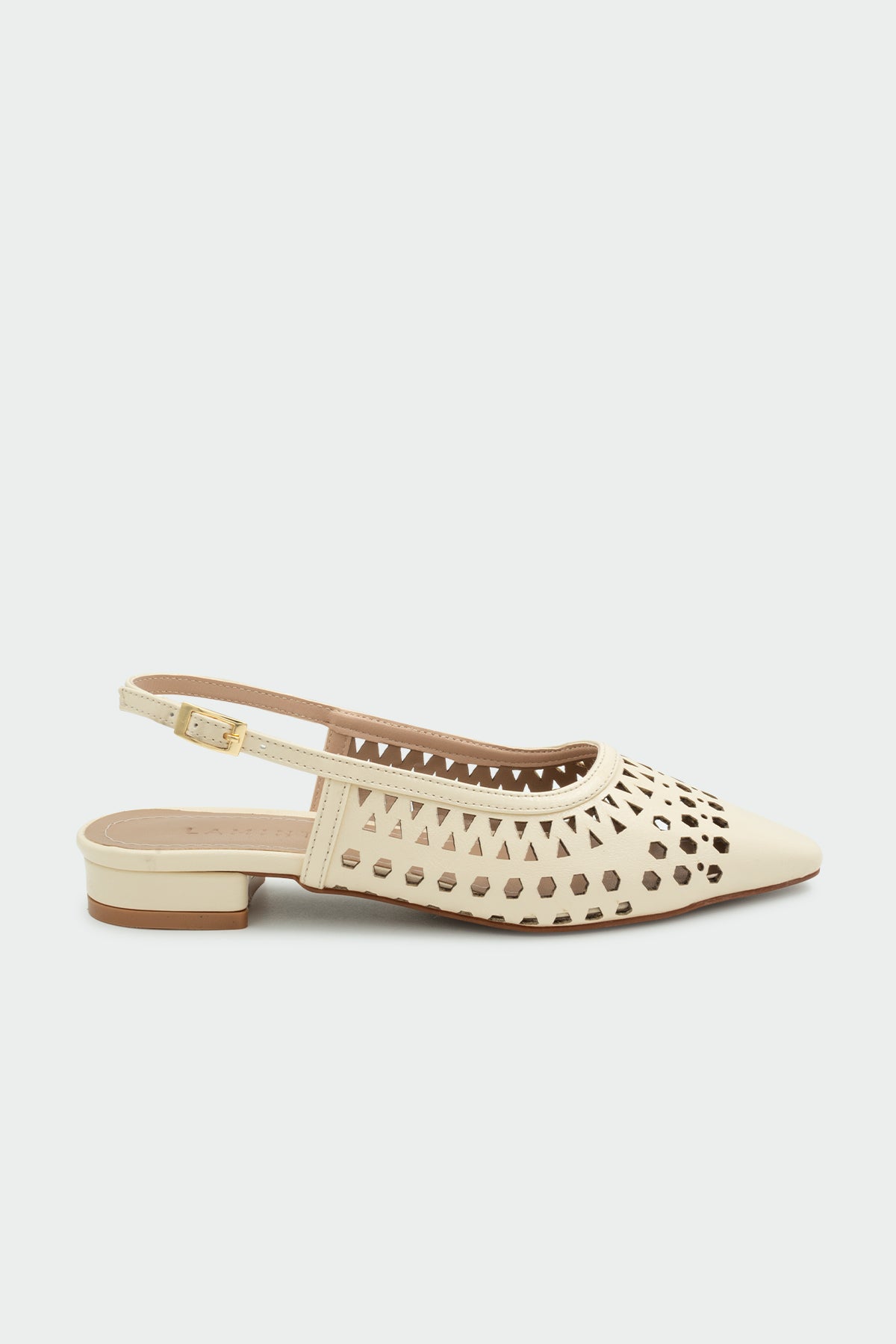 Scoth Lazer Kesim Desenli Kadın Babet - EKRU