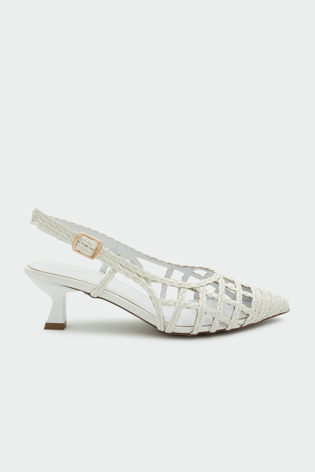 Wenty Örgü Detaylı Kadın Topuklu Ayakkabı - BEYAZ