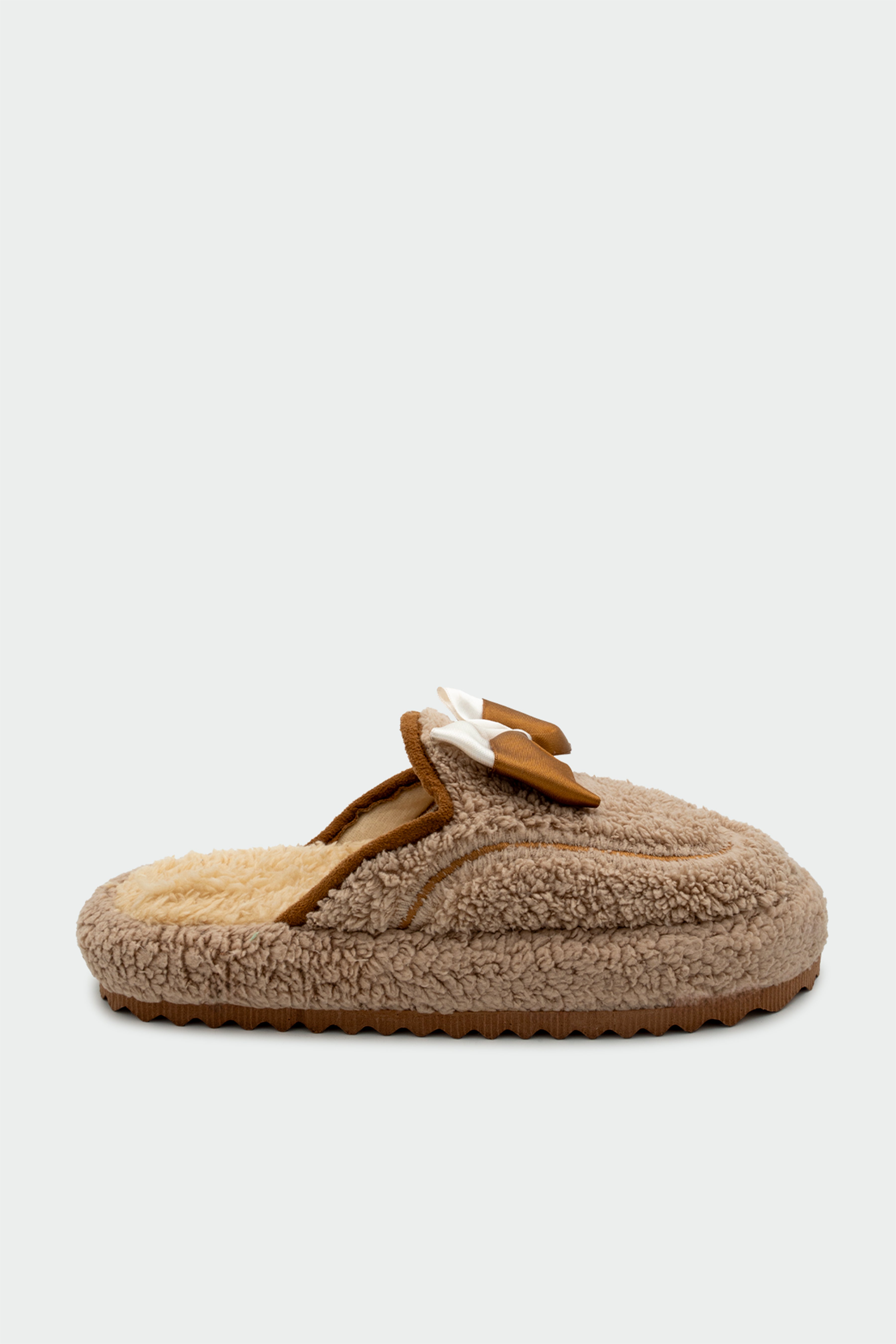Puffer Fiyonk Detaylı Ev Terliği - CAMEL