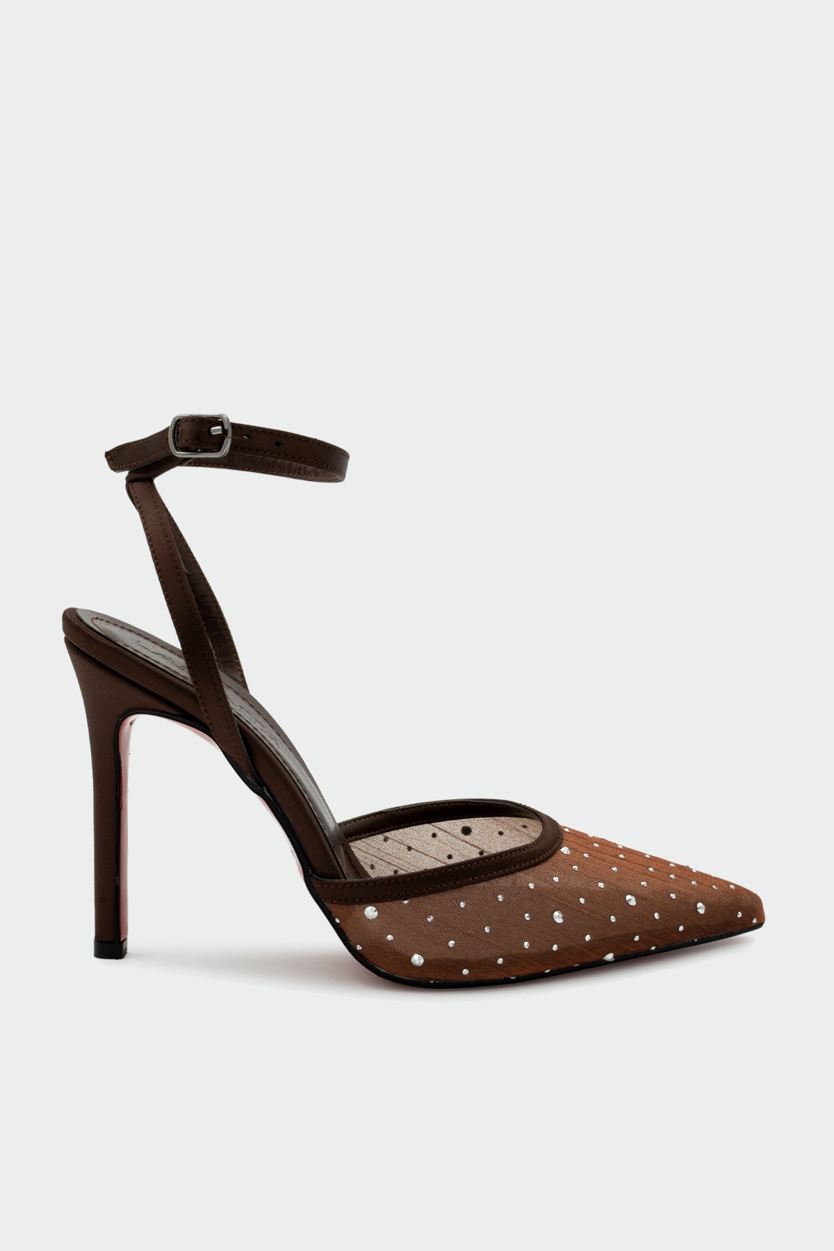 Ripple Taşlı Kadın Topuklu Ayakkabı - ACI KAHVE